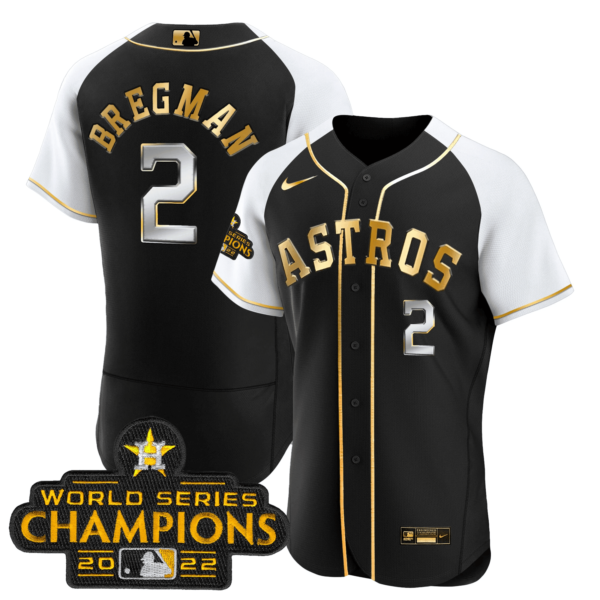 Alex Bregman Men's Houston Astros Gold Flex Base Collection Alternate Jersey - All Stitched
