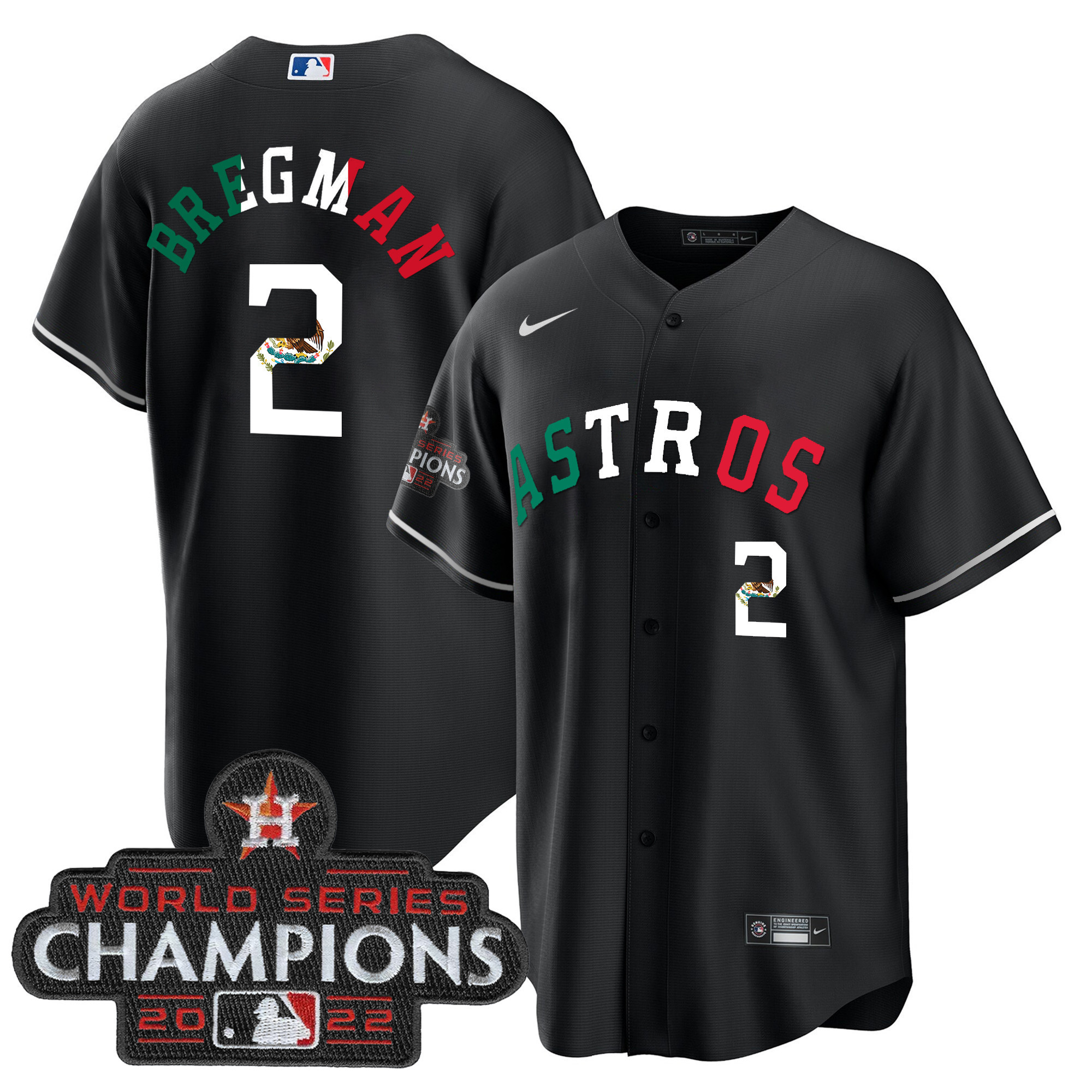 Alex Bregman Men's Houston Astros Mexico Cool Base Jersey - All Stitched