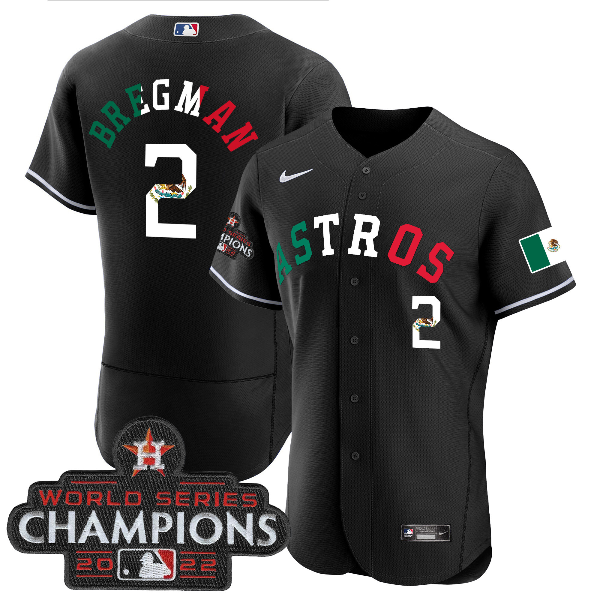 Alex Bregman Men's Houston Astros Mexico Flex Base Jersey - All Stitched