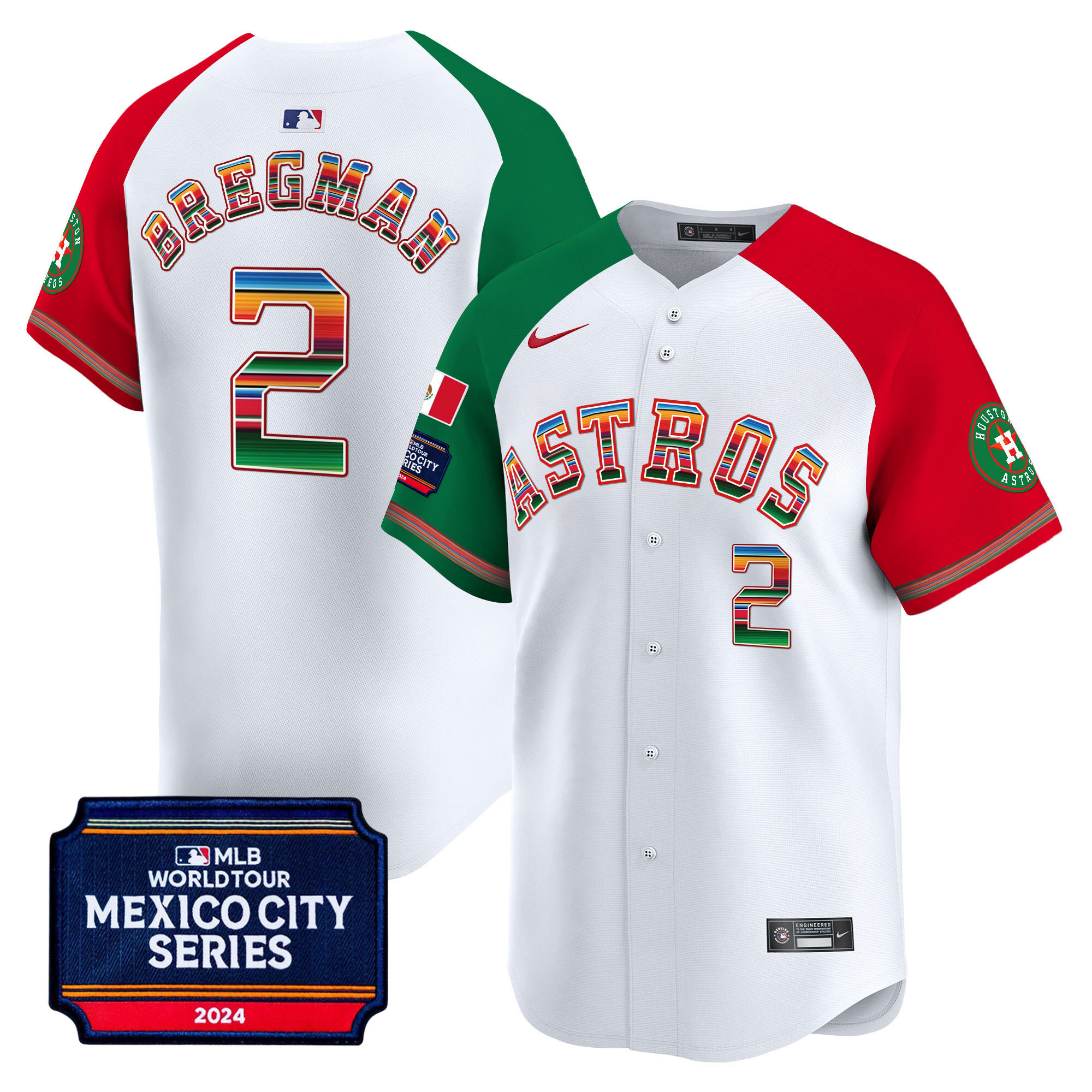Alex Bregman Men's Houston Astros Mexico City Series Patch Vapor Premier Limited Alternate Jersey - All Stitched