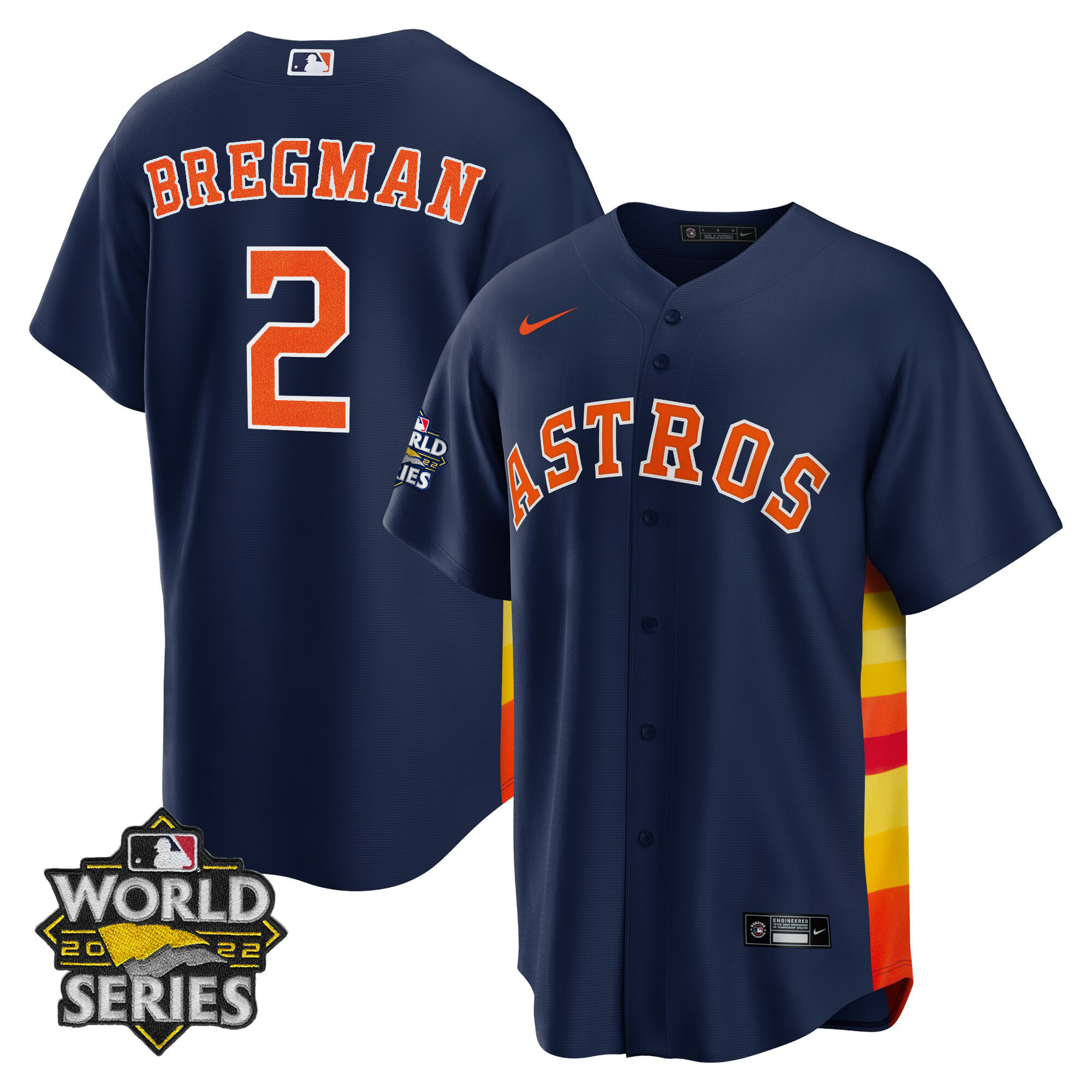 Alex Bregman Men's Houston Astros Alternate Navy World Series Player Cool Base Jersey