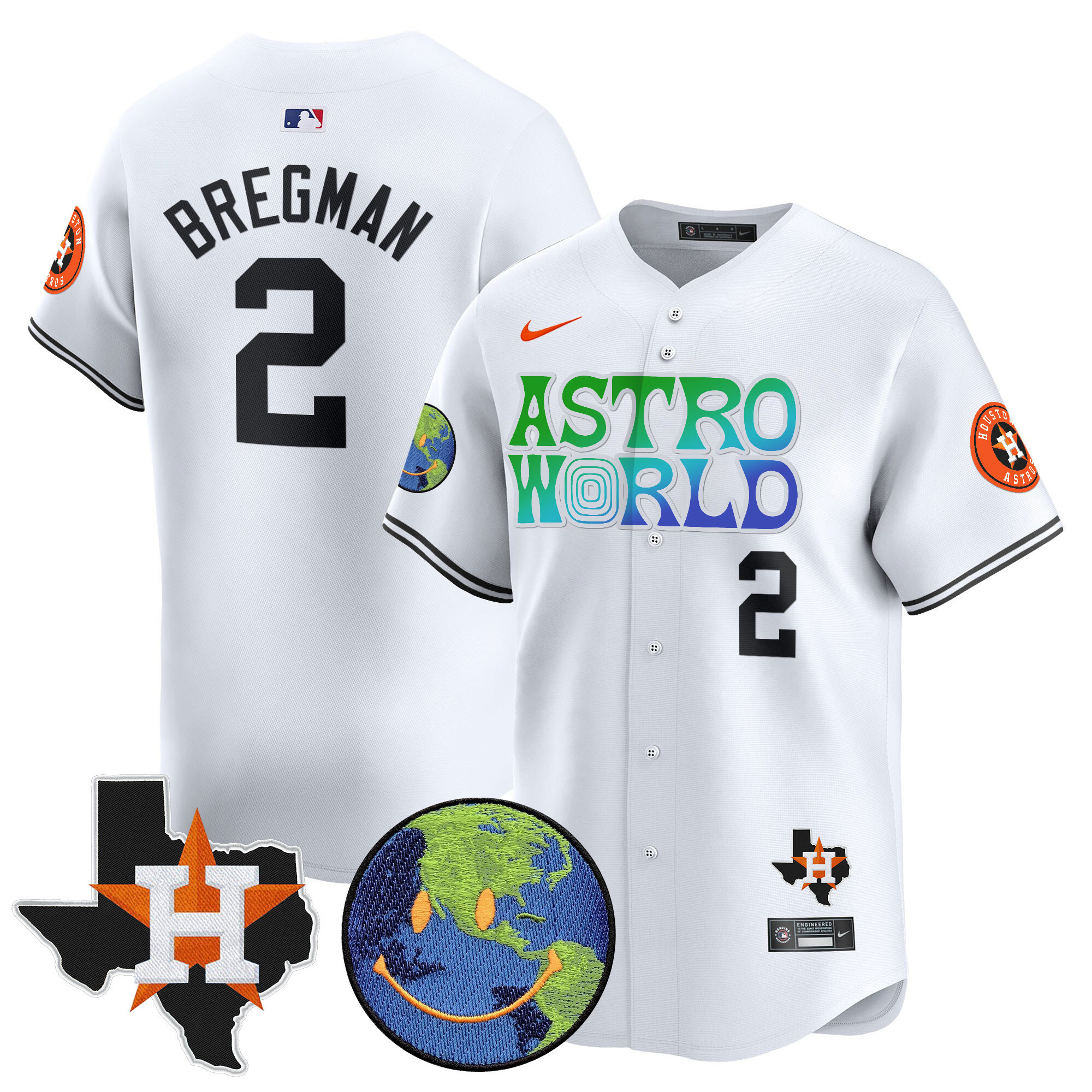 Alex Bregman Men's Houston Astros Cactus Jack Astro World Vapor Premier Limited White Jersey - All Stitched