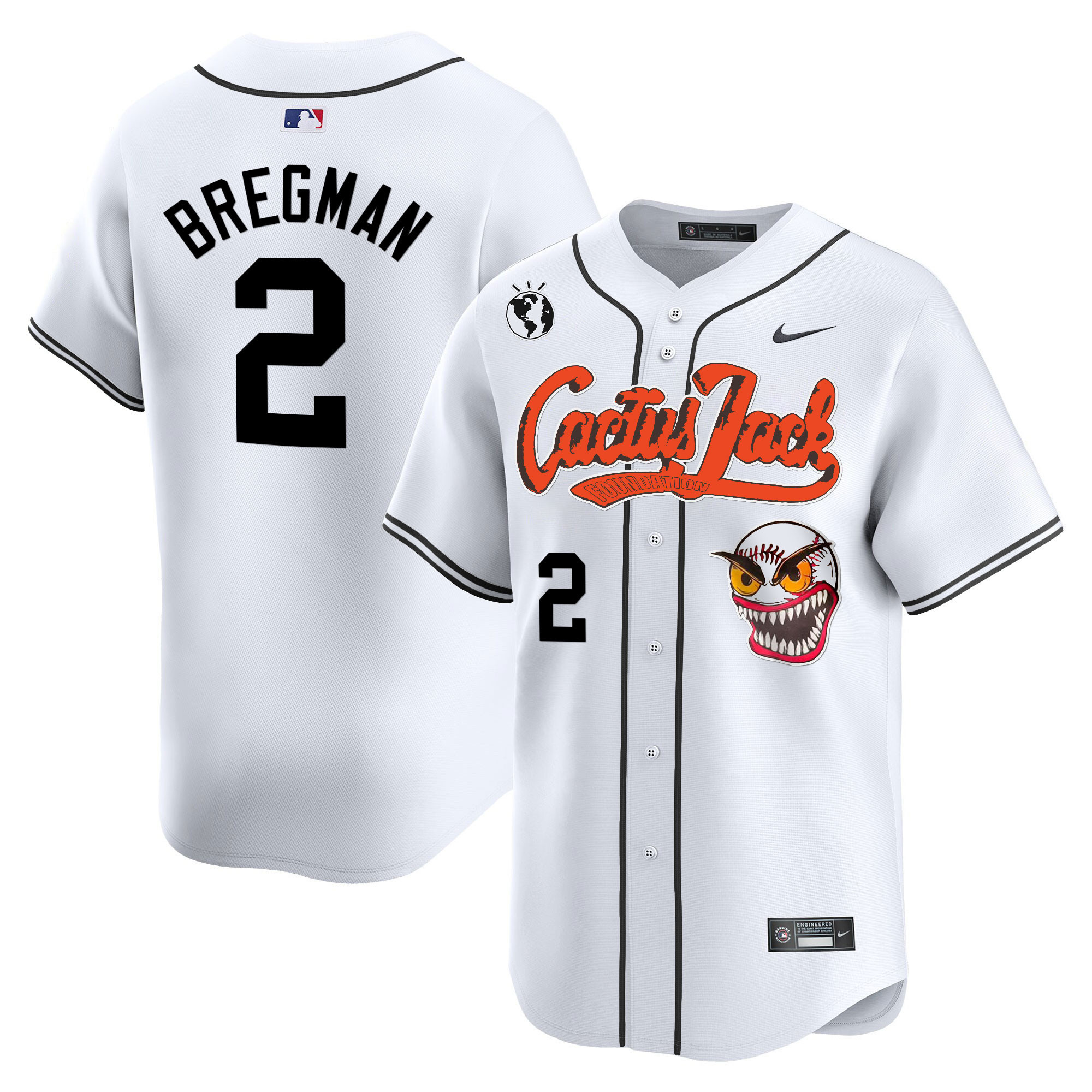 Alex Bregman Men's Houston Astros Cactus Jack Vapor Premier Limited White Jersey - All Stitched