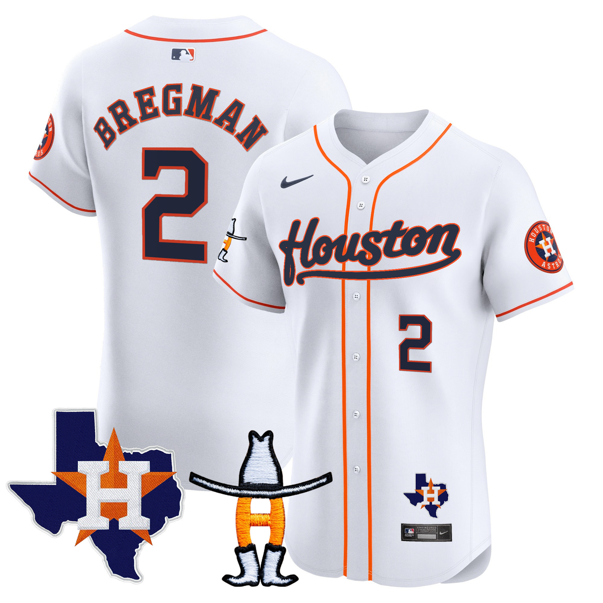 Alex Bregman Men's Houston Astros Houston Rodeo Patch Vapor Premier Elite Home Jersey - All Stitched