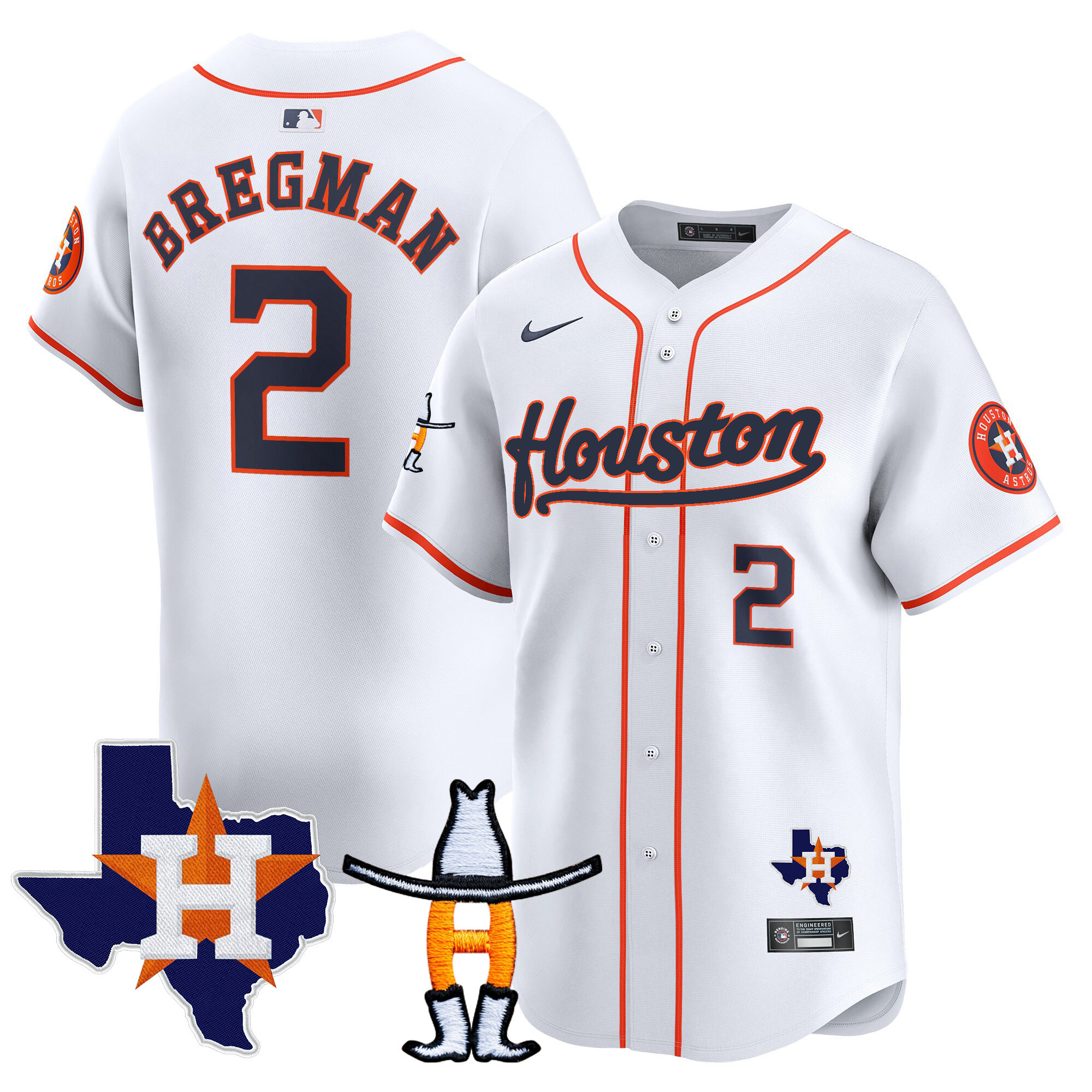 Alex Bregman Men's Houston Astros Houston Rodeo Patch Vapor Premier Limited Home Jersey - All Stitched