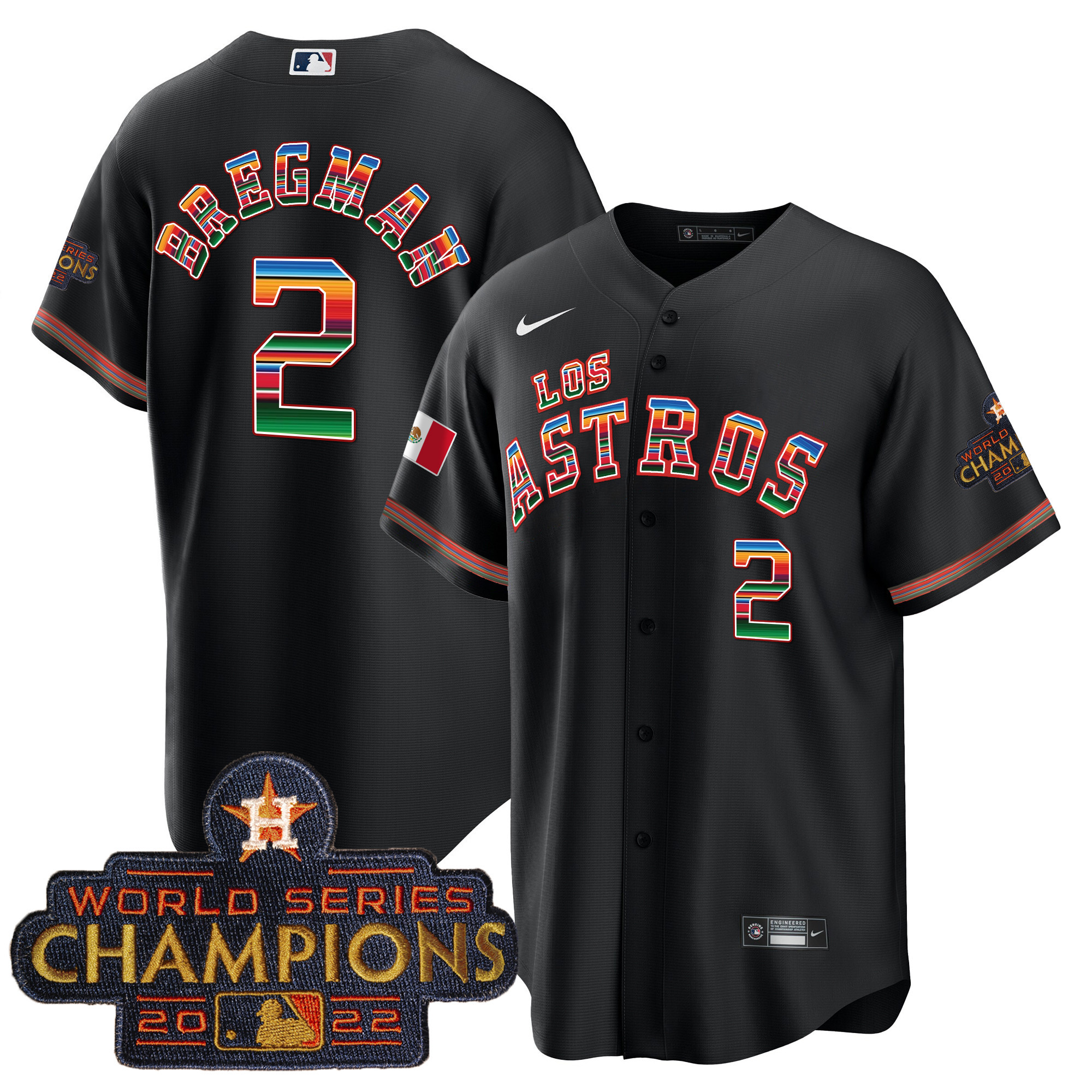 Alex Bregman Men's Houston Astros Los Houston Astros Mexico Black Jersey - All Stitched