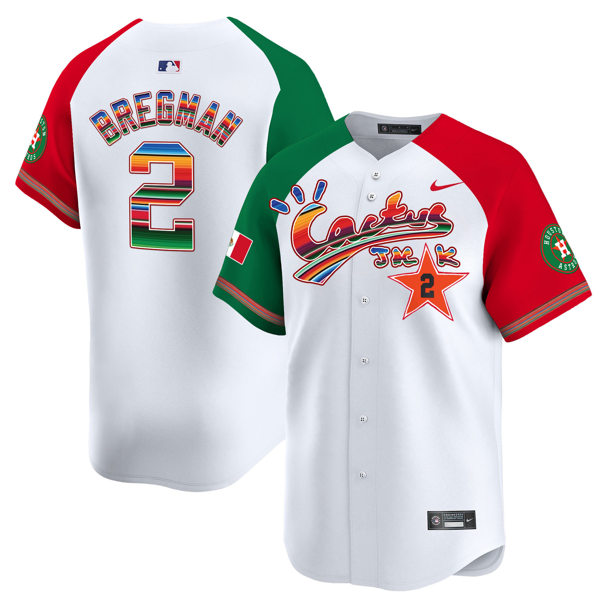 Alex Bregman Men's Houston Astros Mexico Cactus Jack Vapor Premier Limited Alternate Jersey - All Stitched