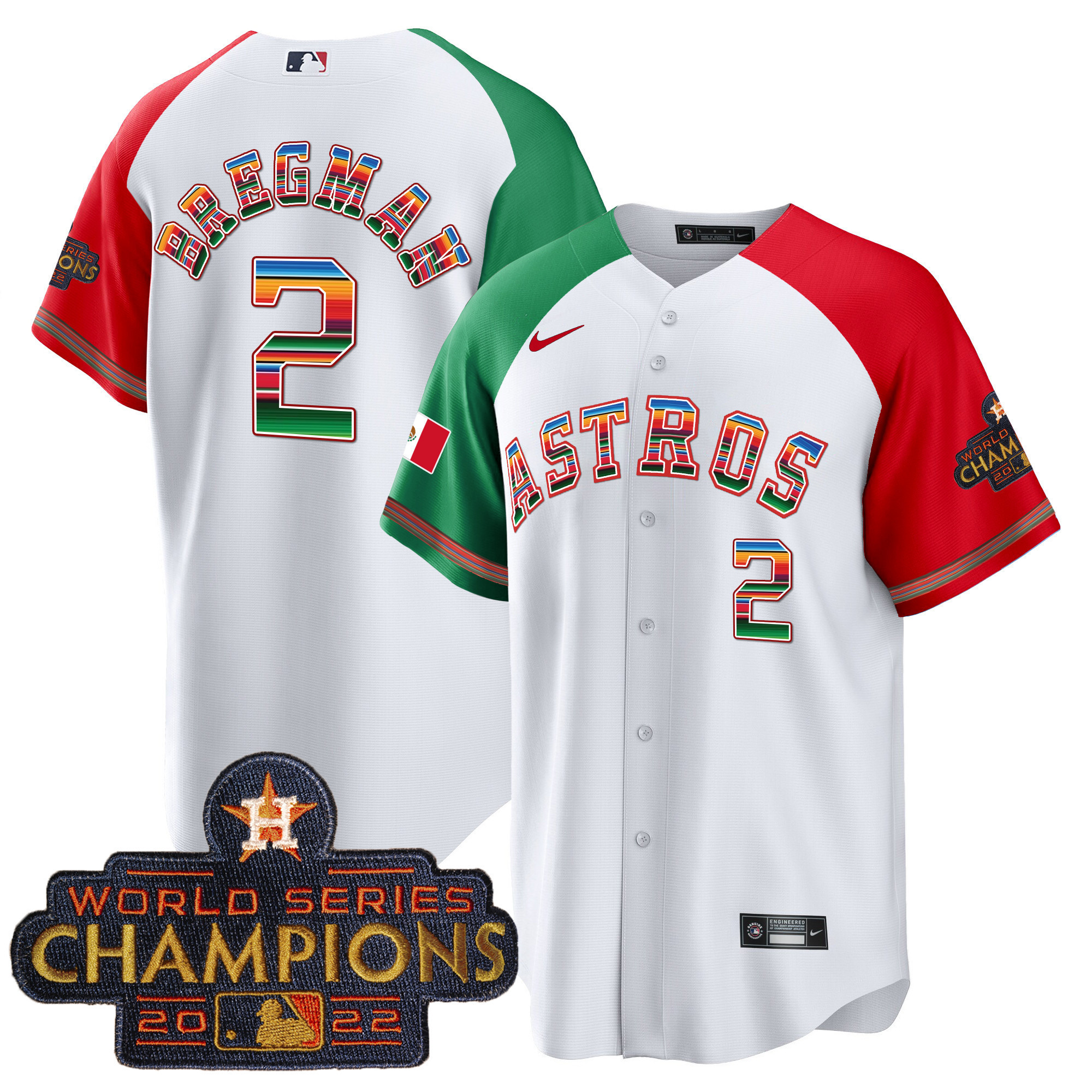 Alex Bregman Men's Houston Astros Mexico Hispanic Heritage Alternate Jersey - All Stitched