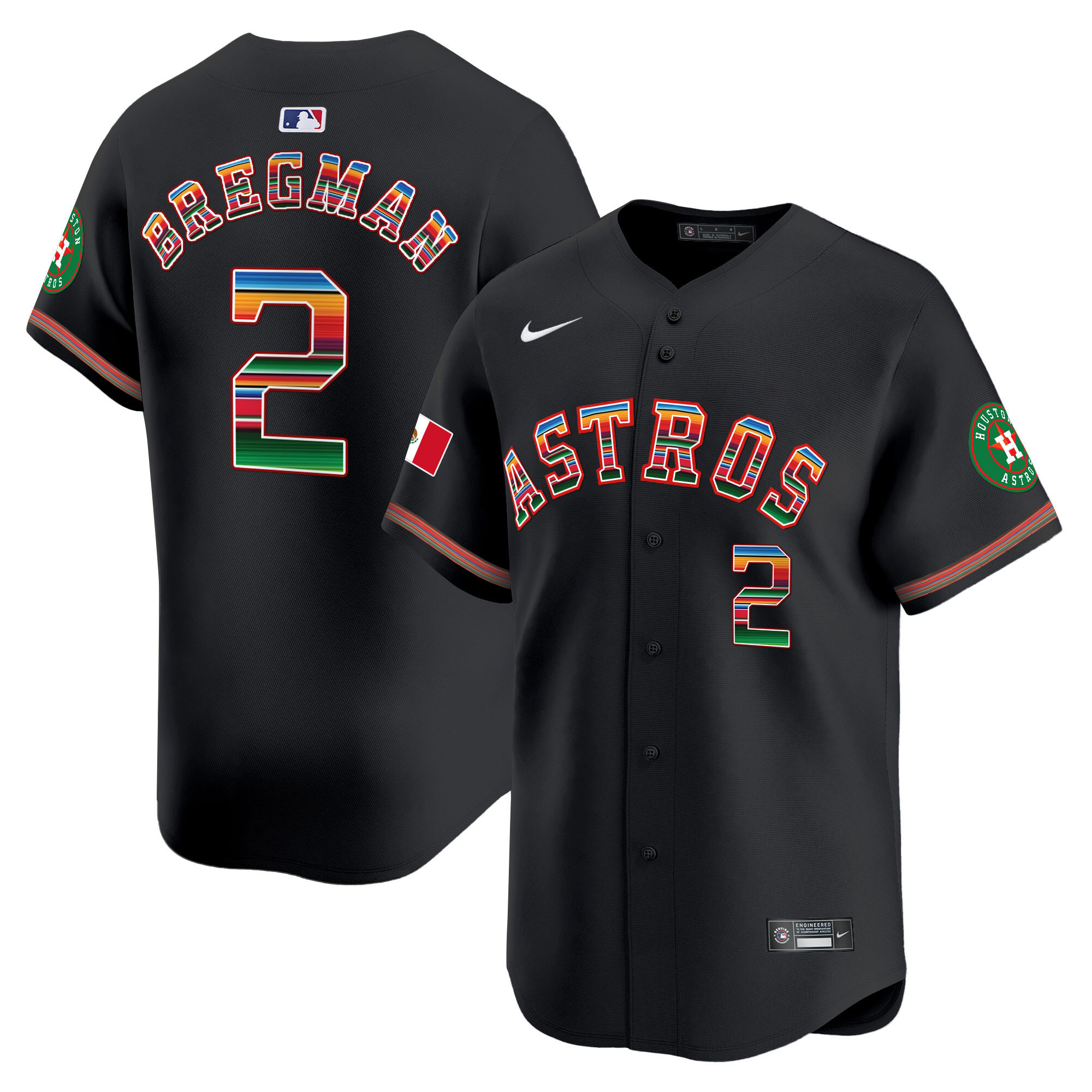 Alex Bregman Men's Houston Astros Mexico Vapor Premier Limited Black Jersey - All Stitched