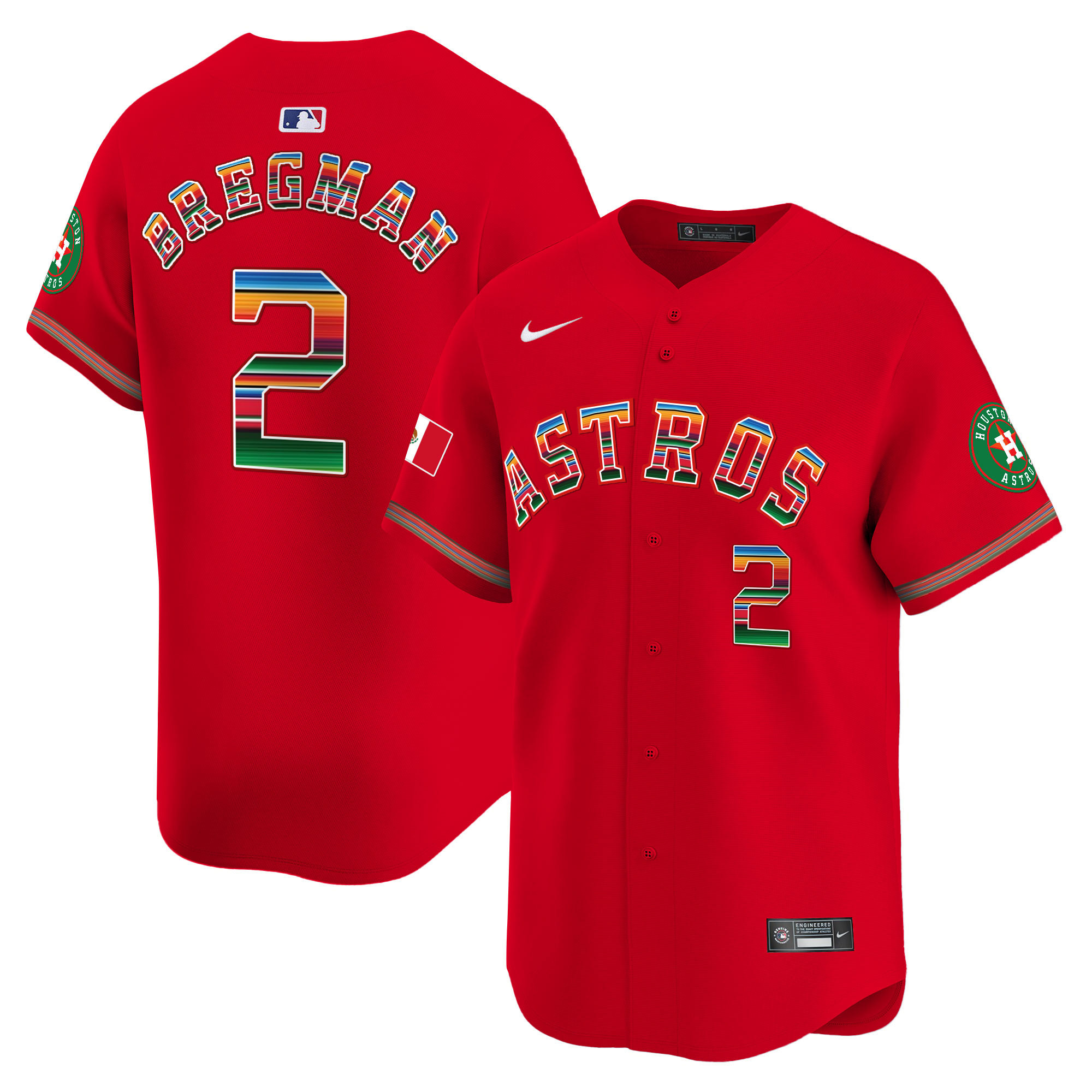 Alex Bregman Men's Houston Astros Mexico Vapor Premier Limited Red Jersey - All Stitched
