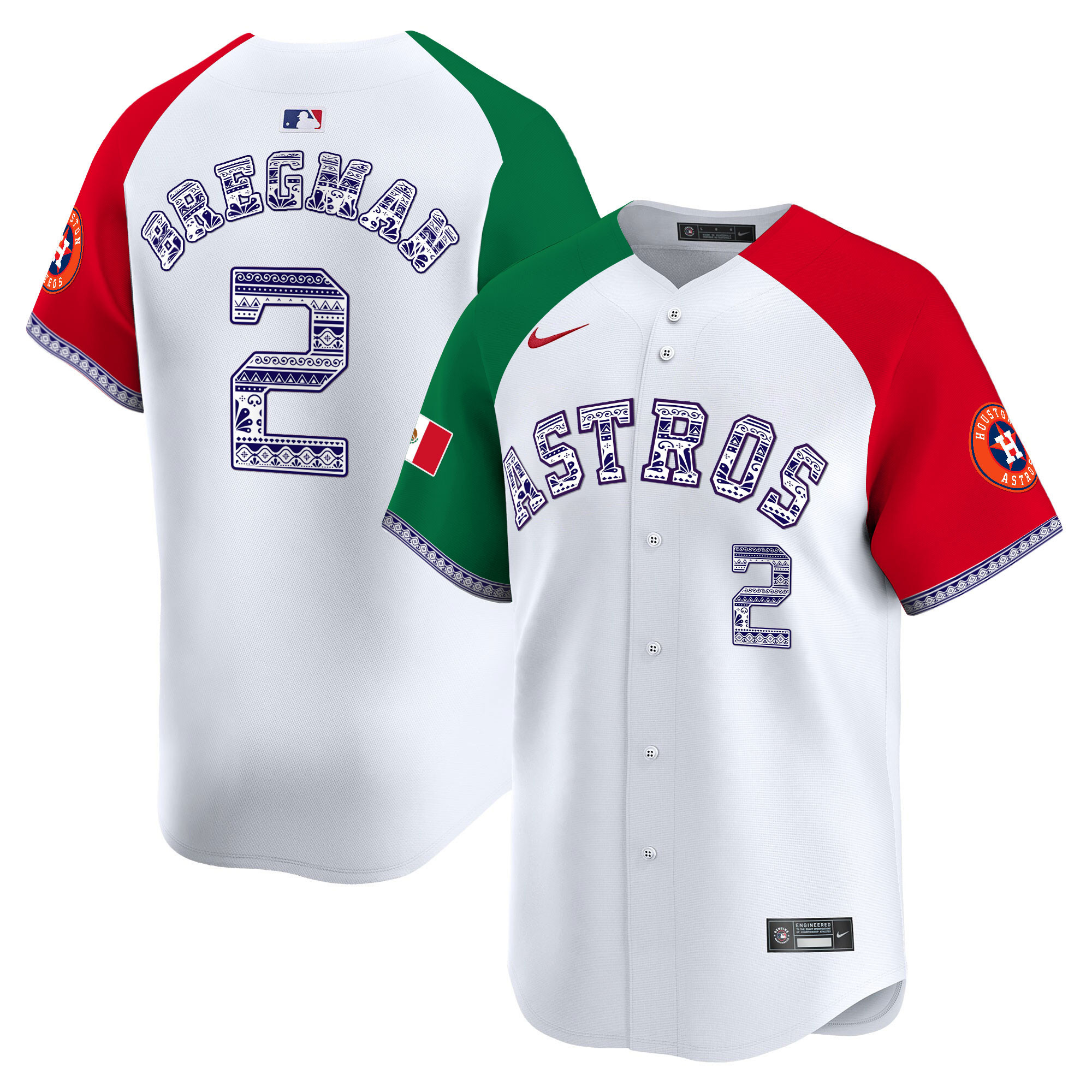 Alex Bregman Men's Houston Astros Mexico Vapor Premier Limited V2 Alternate Jersey - All Stitched