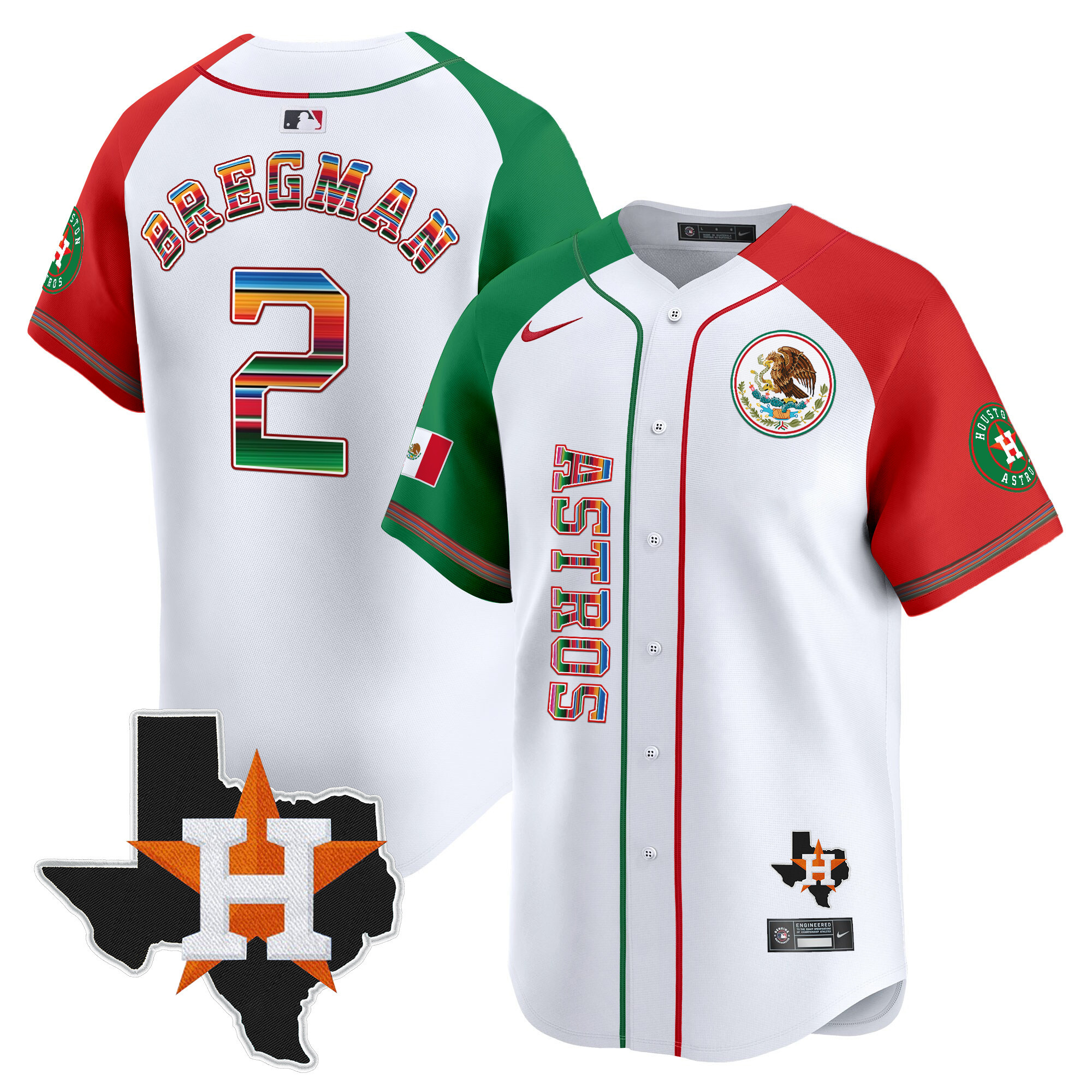 Alex Bregman Men's Houston Astros Mexico Vapor Premier Limited V4 Alternate Jersey - All Stitched