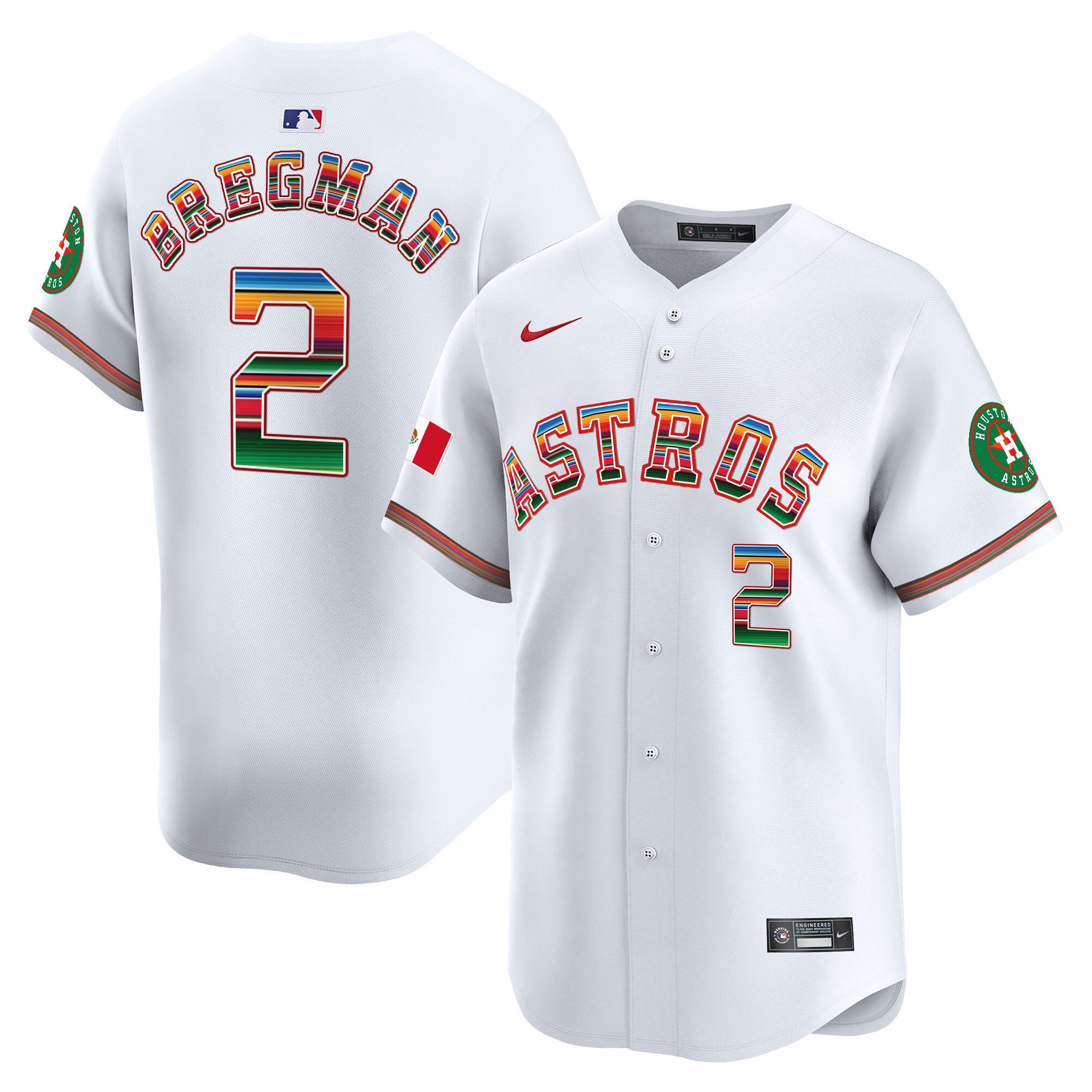 Alex Bregman Men's Houston Astros Mexico Vapor Premier Limited White Jersey - All Stitched