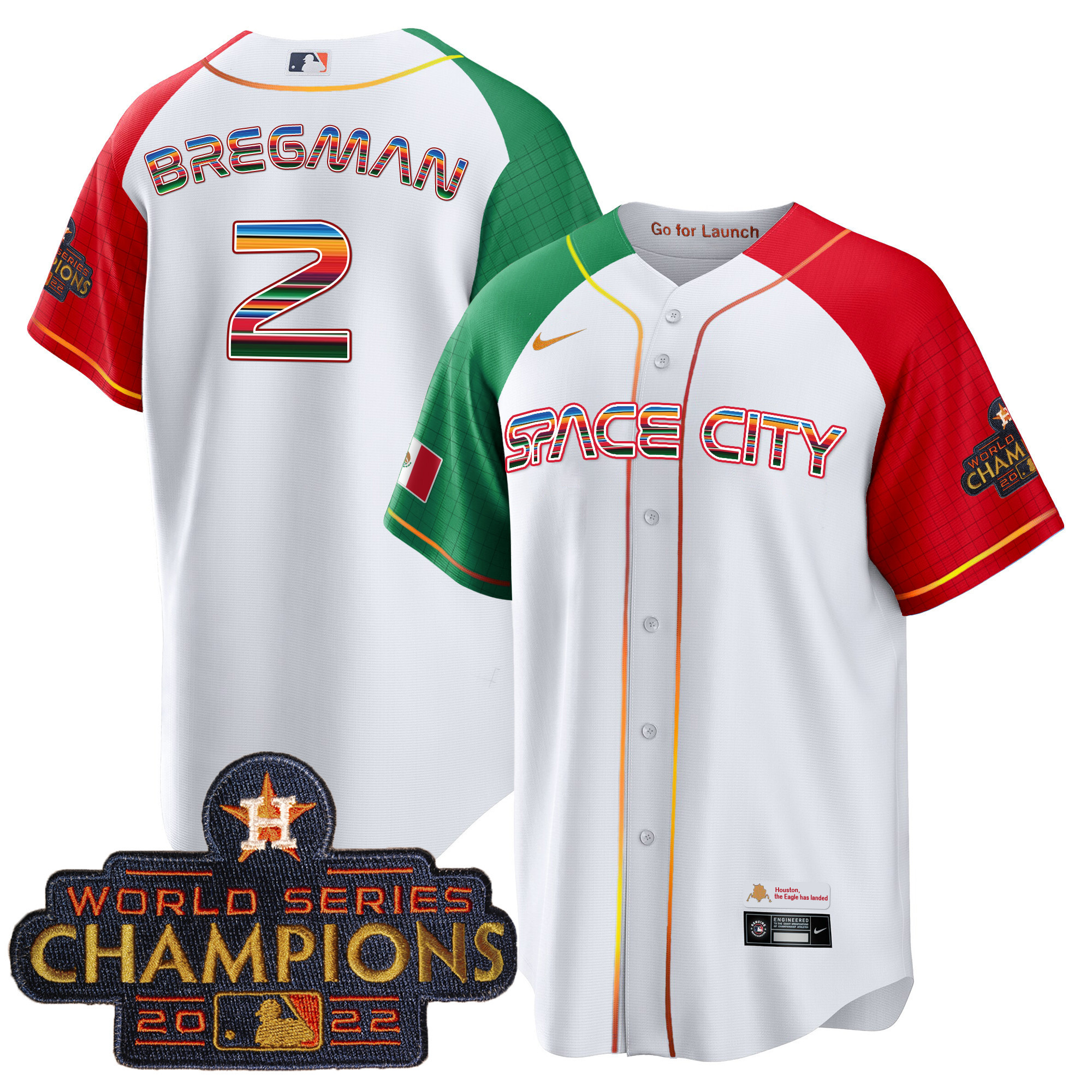 Alex Bregman Men's Houston Astros Space City Mexico Cool Base Alternate Jersey - All Stitched