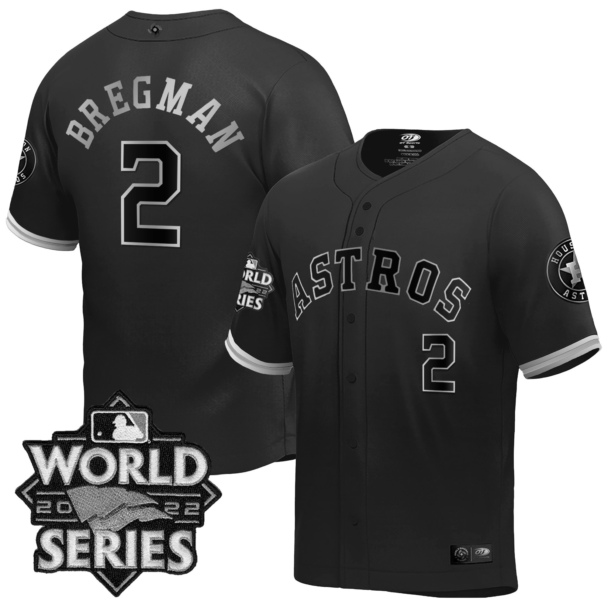 Alex Bregman Men's Houston Astros World Series Classic Black Silver Jersey - All Stitched