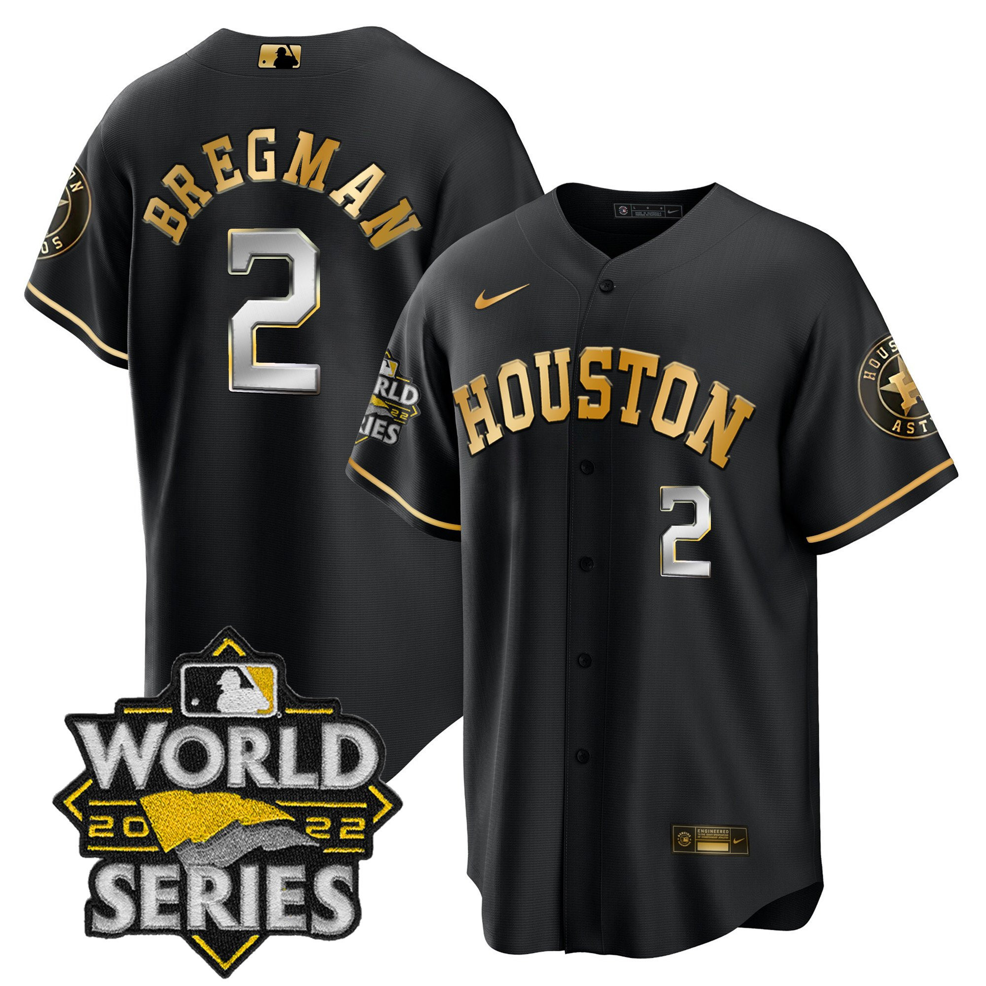 Alex Bregman Men's Houston Astros World Series Limited Cool Black Jersey - All Stitched
