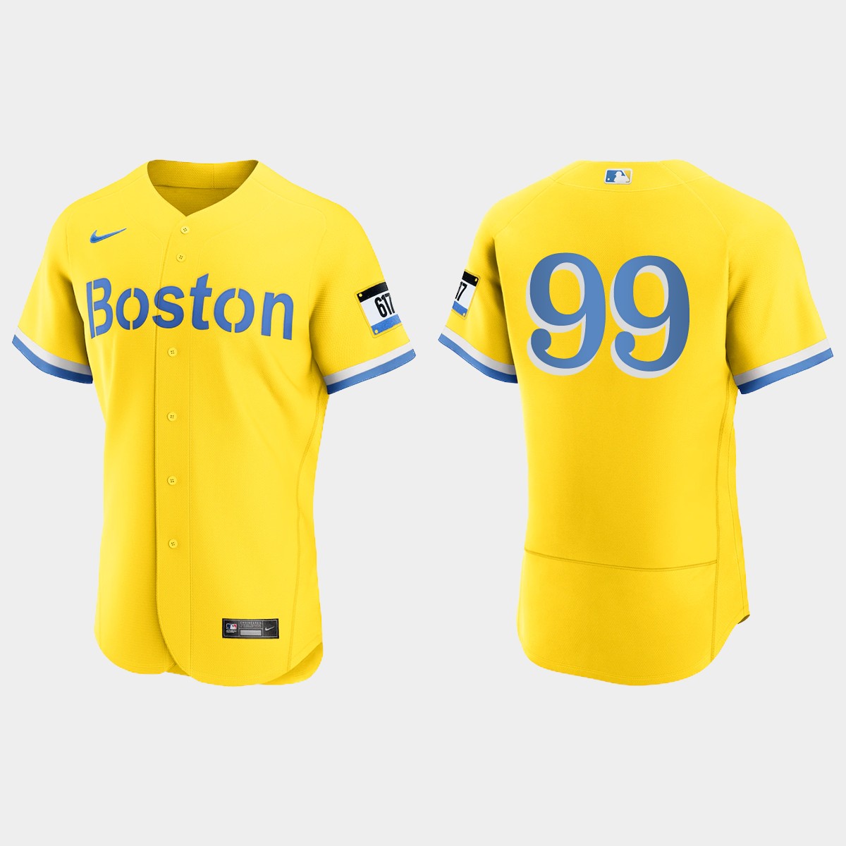Alex Verdugo Boston Red Sox City Connect Jersey - Gold Light Blue