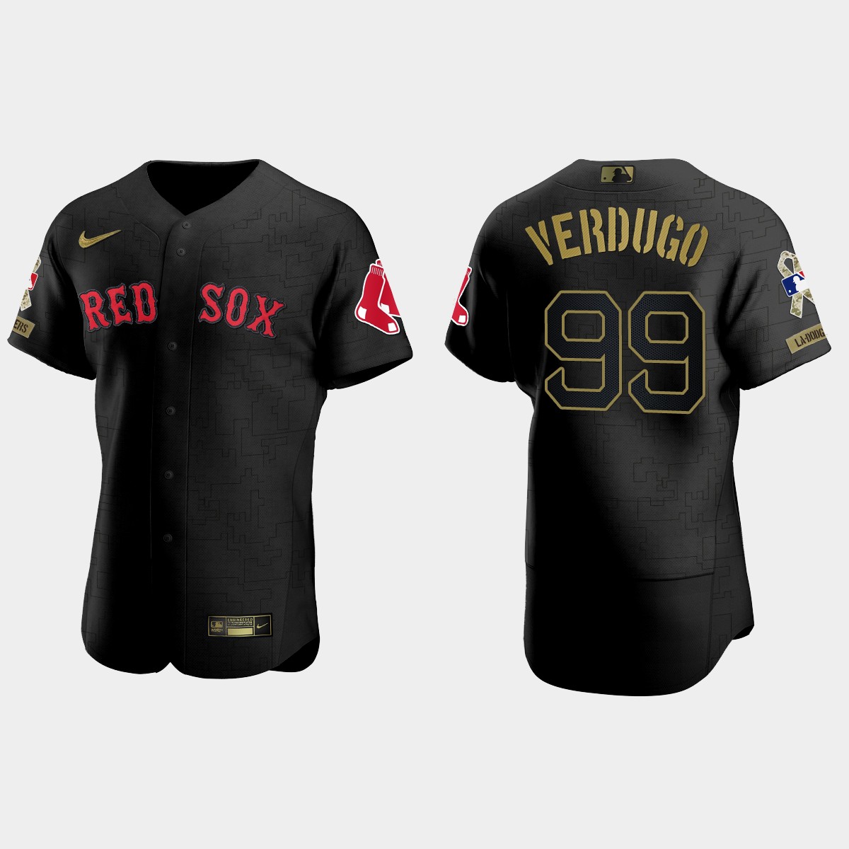 Alex Verdugo Boston Red Sox Salute to Service Jersey - All Black