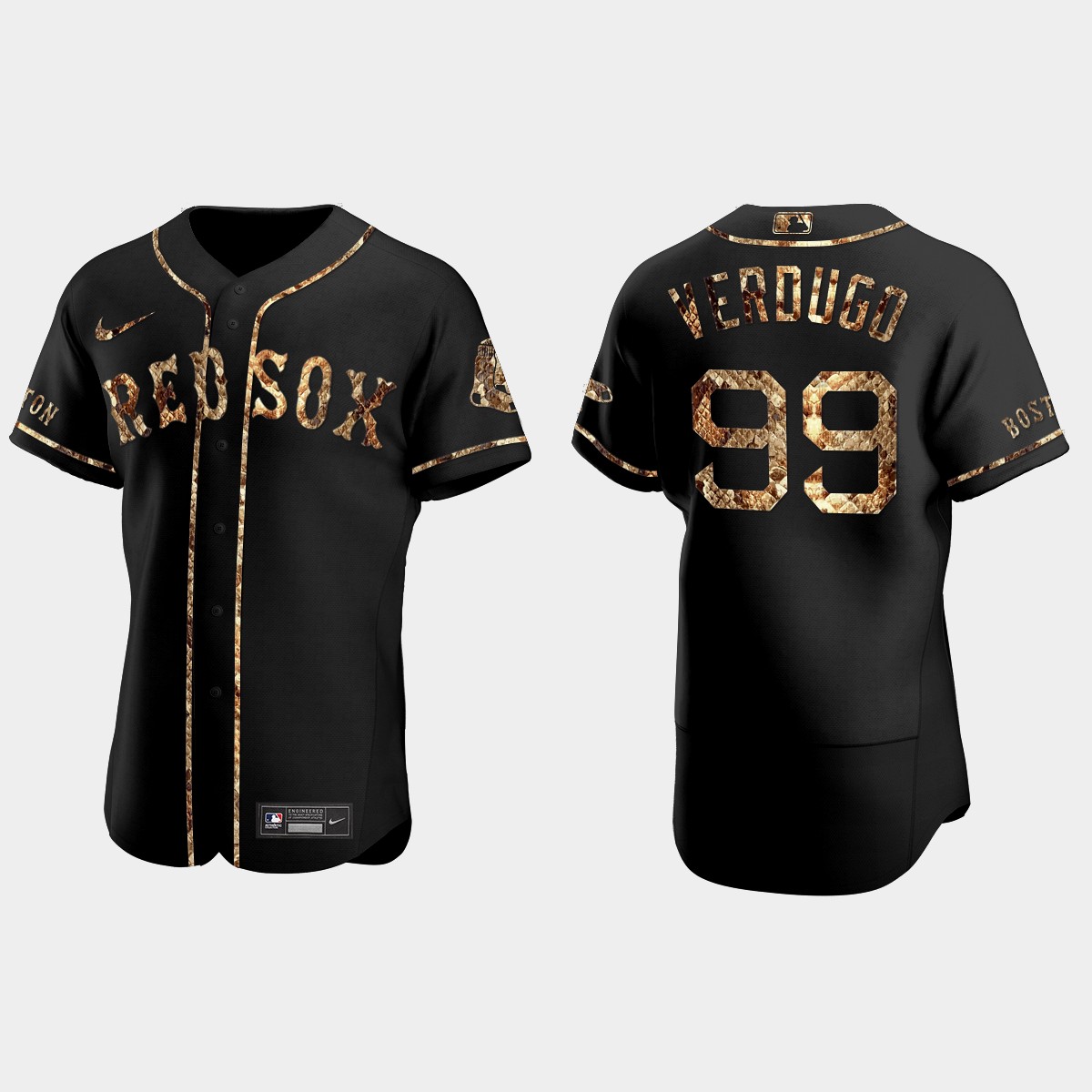 Alex Verdugo Boston Red Sox Python Skin Jersey - Black