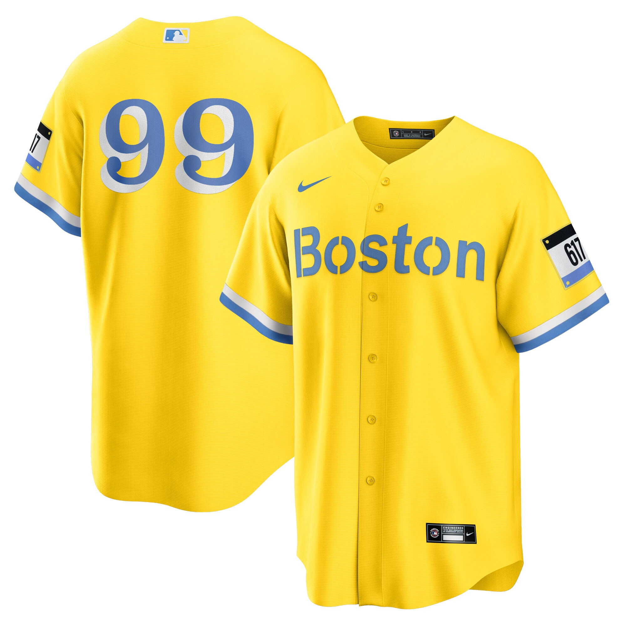 Alex Verdugo Men's Boston Red Sox Yellow Cool Base Jersey - All Stitched