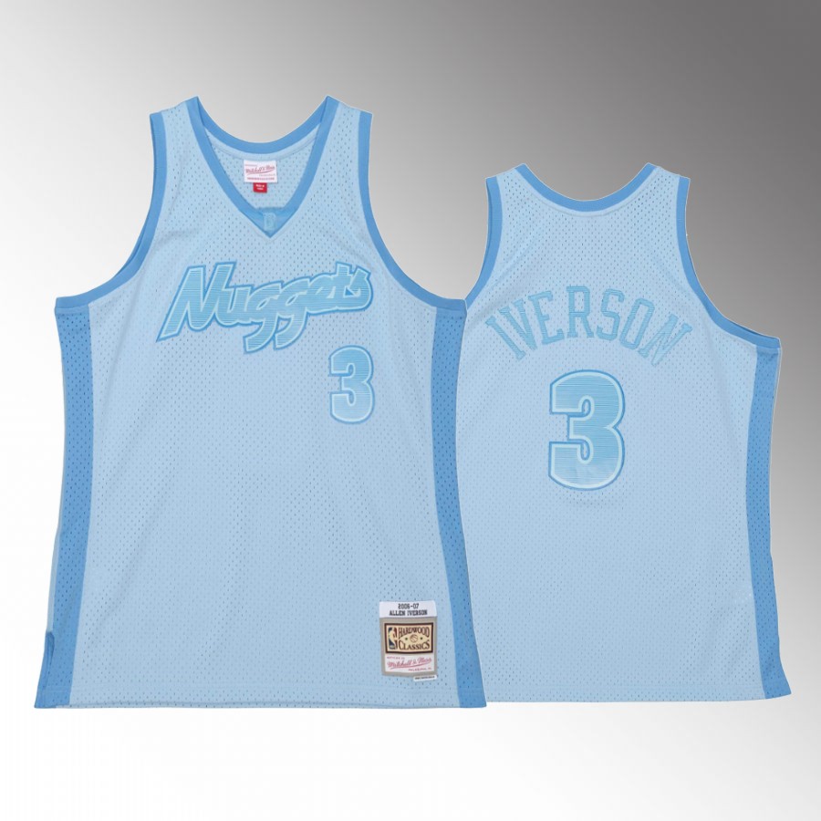Allen Iverson #3 Denver Nuggets Space Knit Blue 2006-07 HWC Jersey