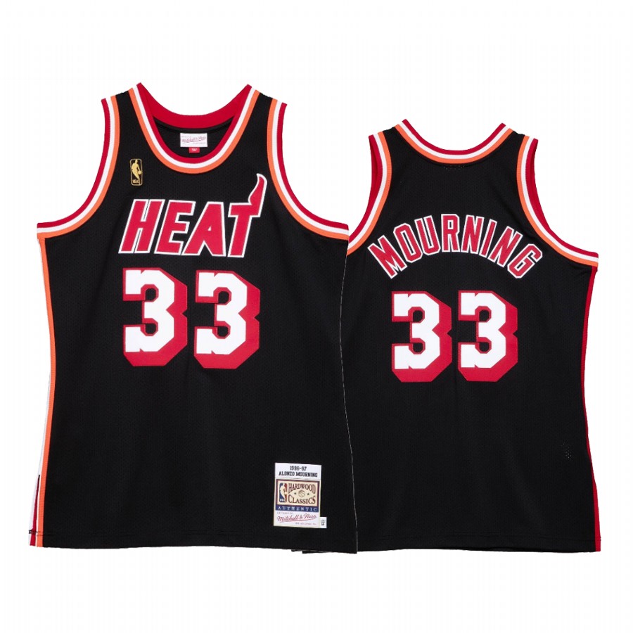 Alonzo Mourning Miami Heat Black 1996-97 Hardwood Classics #33 Jersey