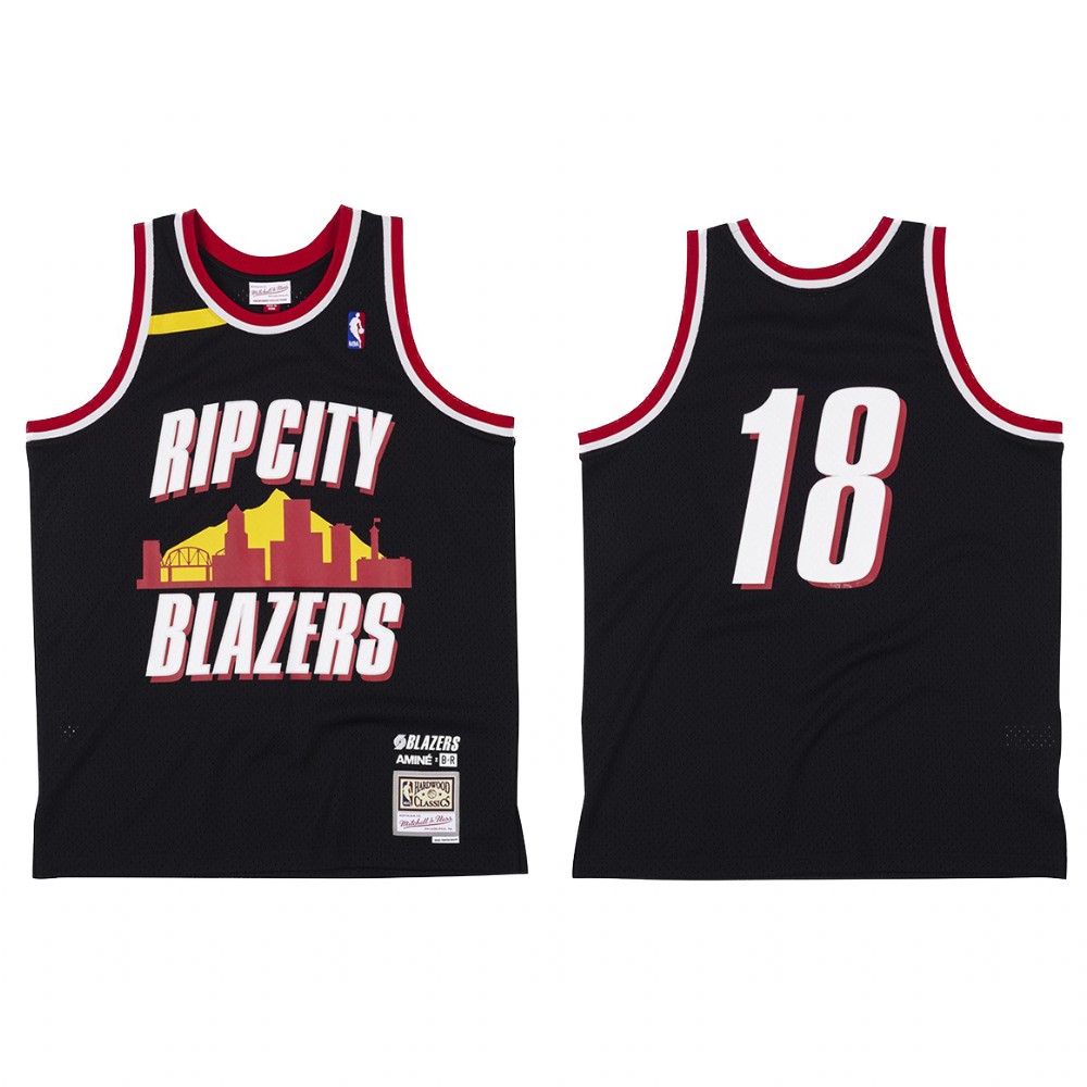 Amine X Portland Trail Blazers BR Remix #18 Black Jersey