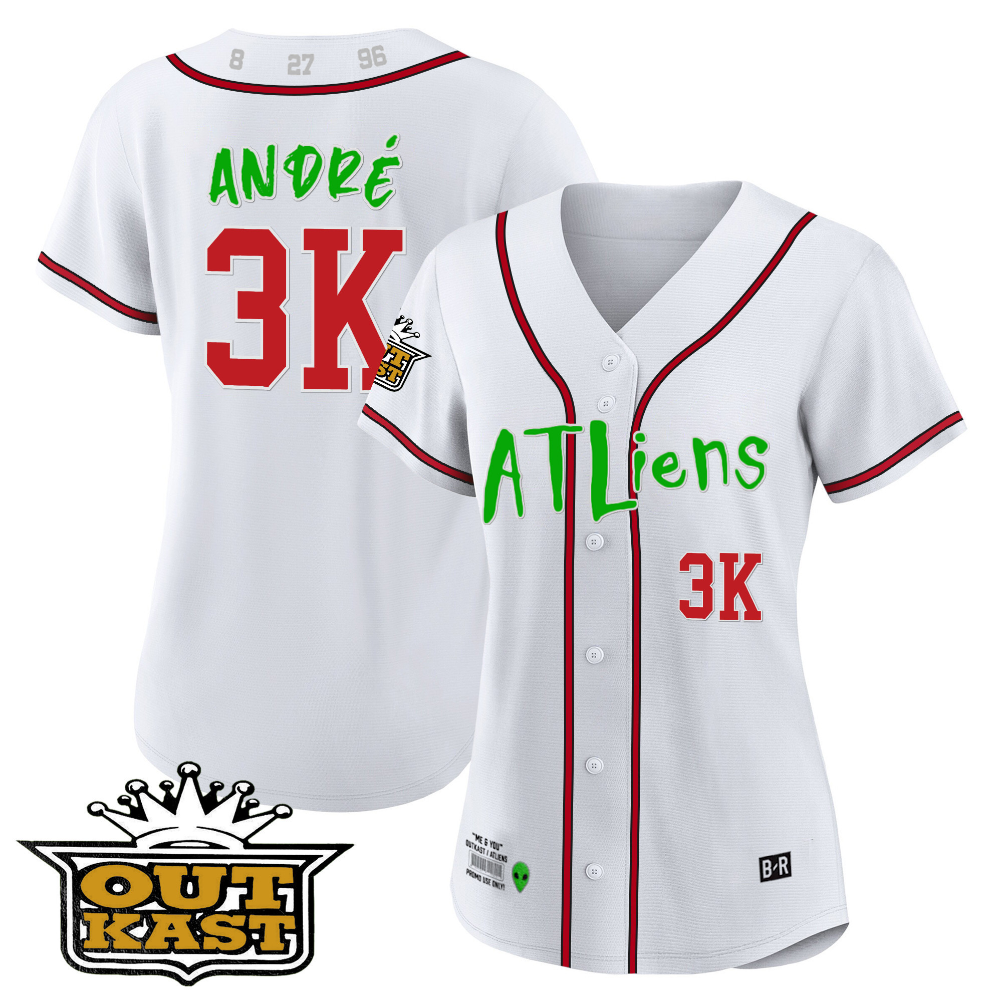 André Women's Atlanta Braves Atliens White Jersey - All Stitched