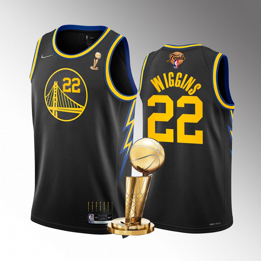 Andrew Wiggins Finals Champions Golden State Warriors Black #22 Jersey City
