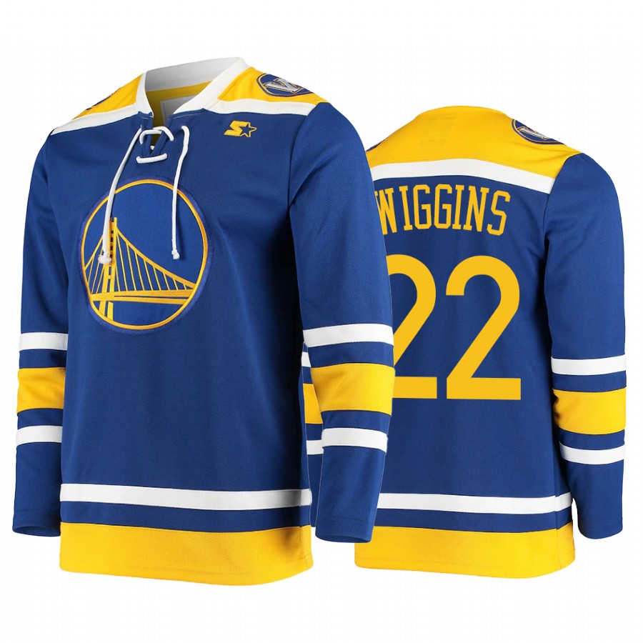Andrew Wiggins #22 Golden State Warriors Hockey Fashion Jersey Pointman Royal