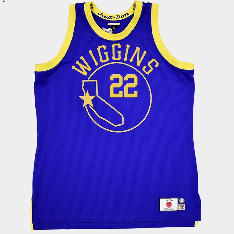 Andrew Wiggins #22 Just Don X Mitchell Ness Golden State Warriors Royal Jersey