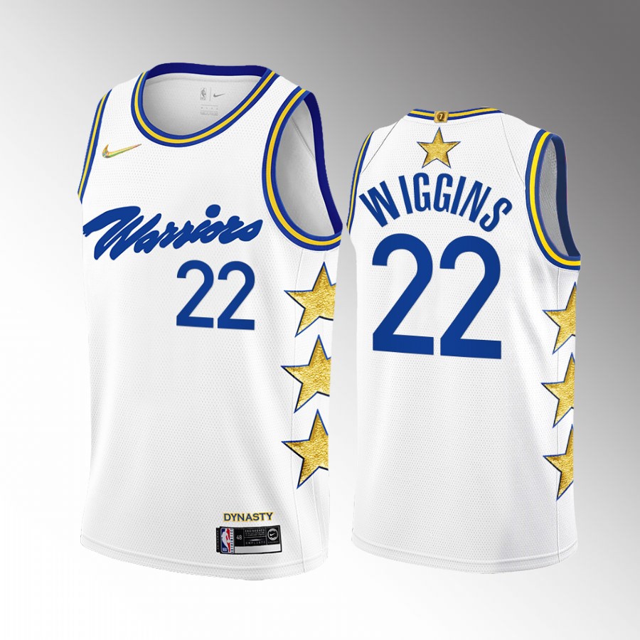 Andrew Wiggins 7X Champs Golden State Warriors White #22 Jersey Stars Fashion