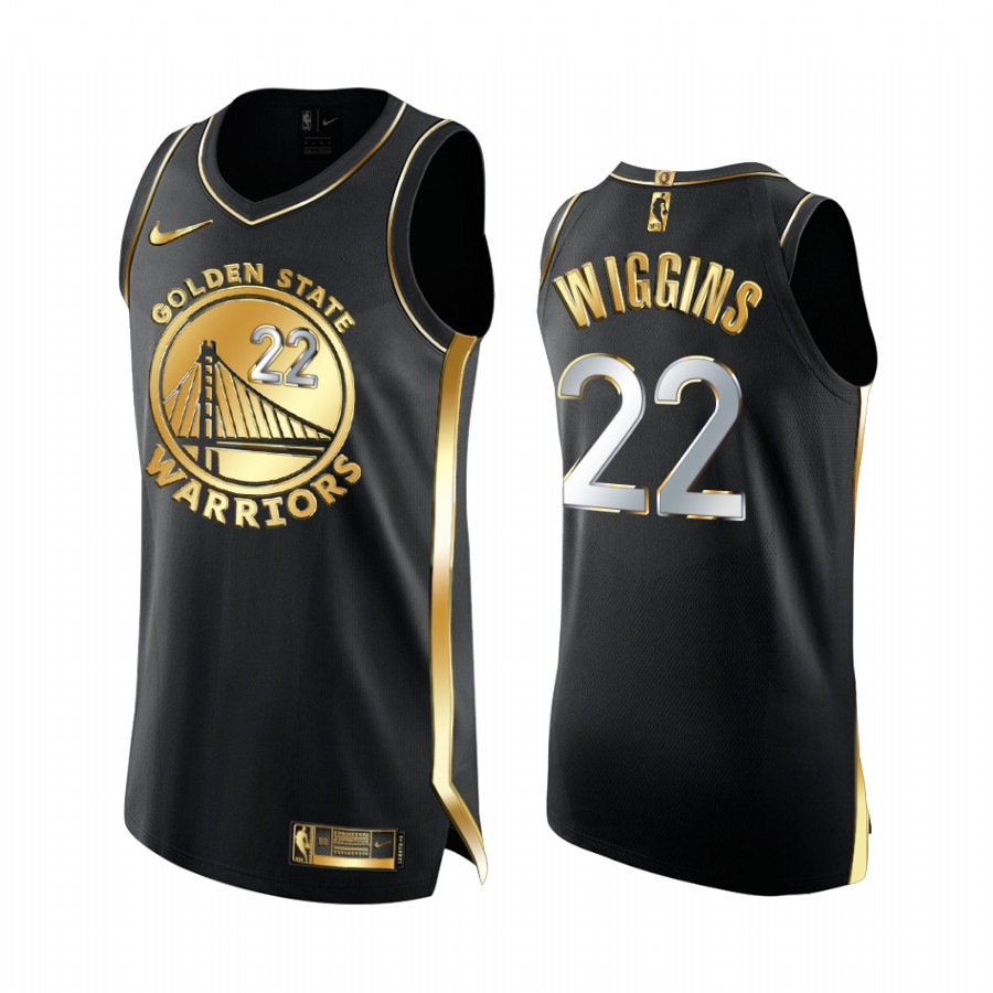 Andrew Wiggins Golden State Warriors Black Golden Edition Jersey 6X Champs