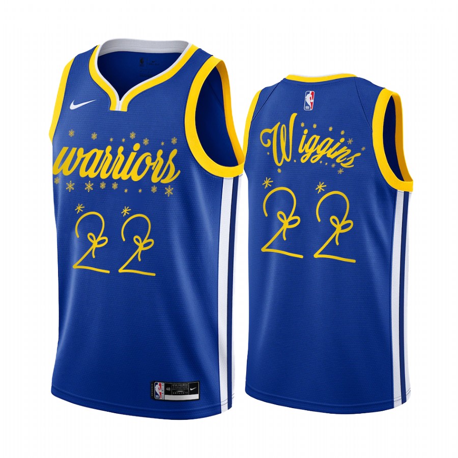 Andrew Wiggins Golden State Warriors Christmas Night Royal Jersey Festive Special Edition