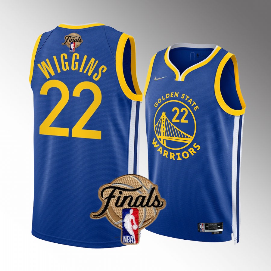 Andrew Wiggins Golden State Warriors Finals Jersey Royal #22 Diamond Badge Dub