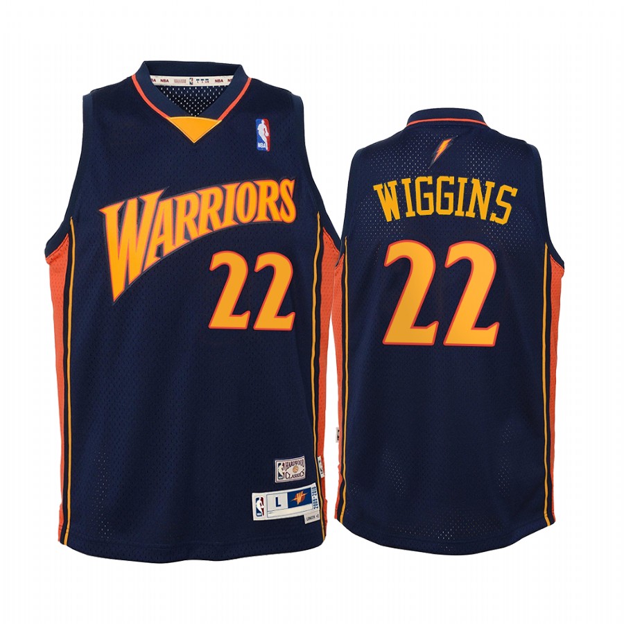 Andrew Wiggins Golden State Warriors Hardwood Classics youth Jersey - Navy