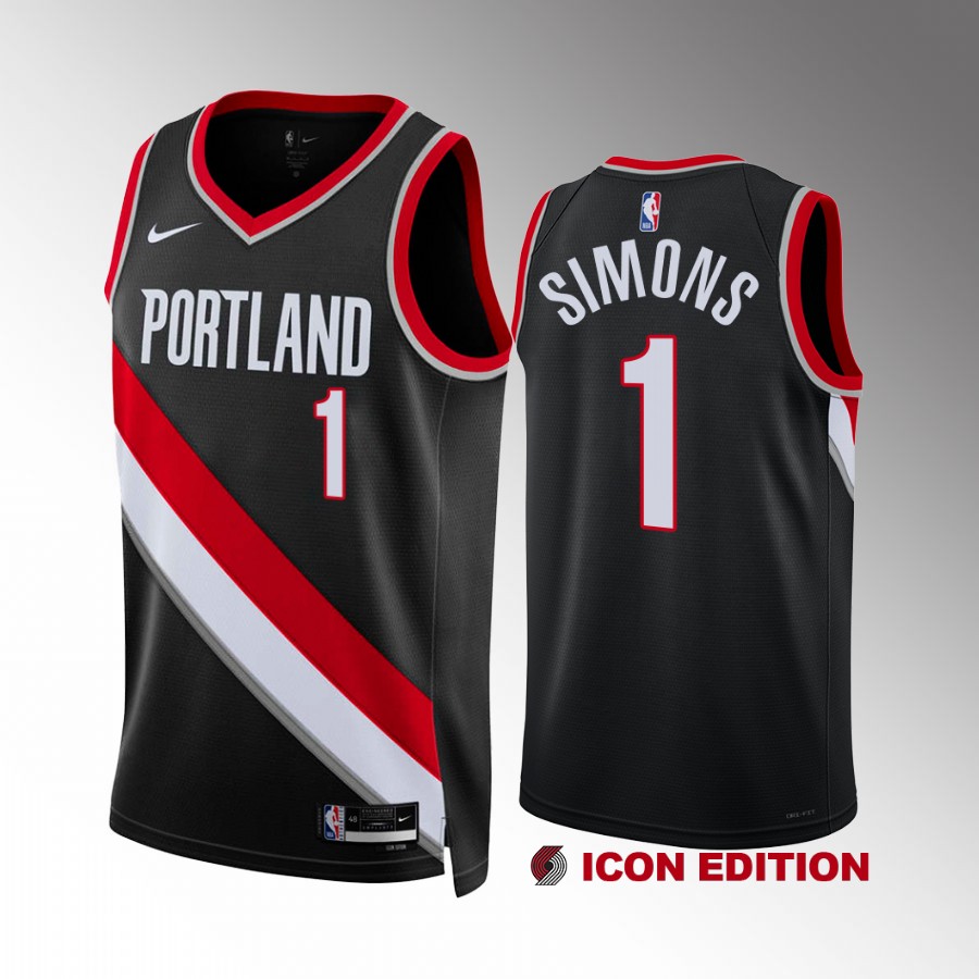 Anfernee Simons #1 Portland Trail Blazers Icon Edition Black Jersey
