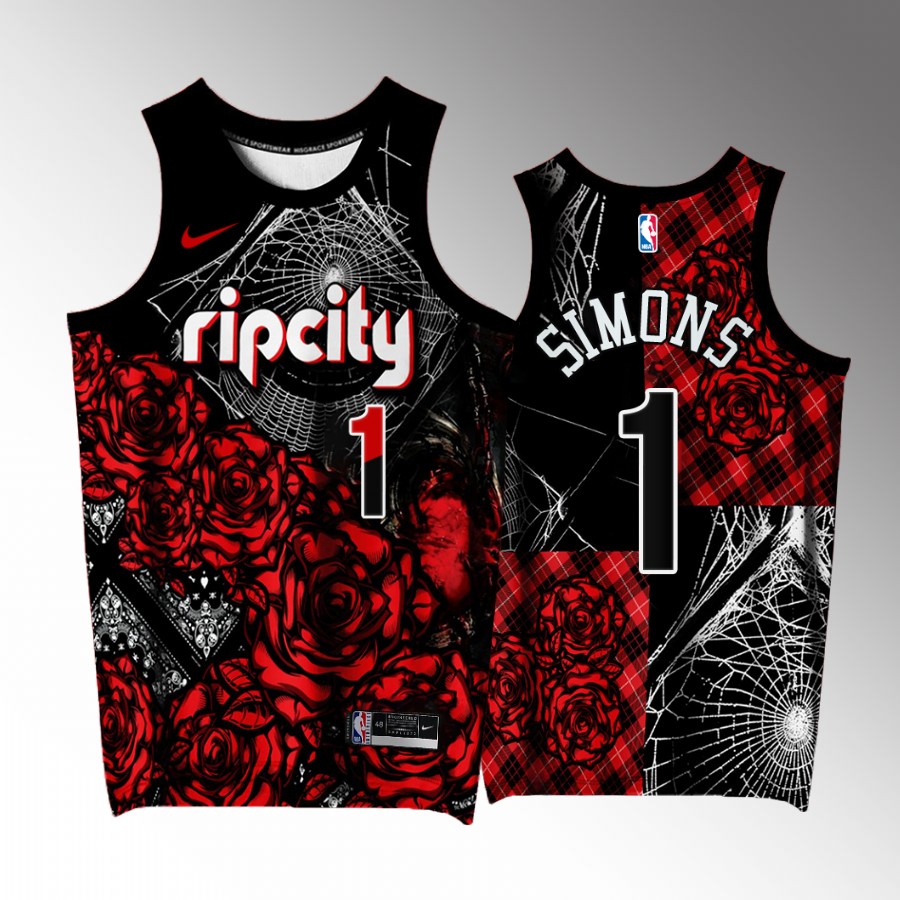 Anfernee Simons Portland Trail Blazers Black #1 Jersey Rose Garden Exclusive Edition