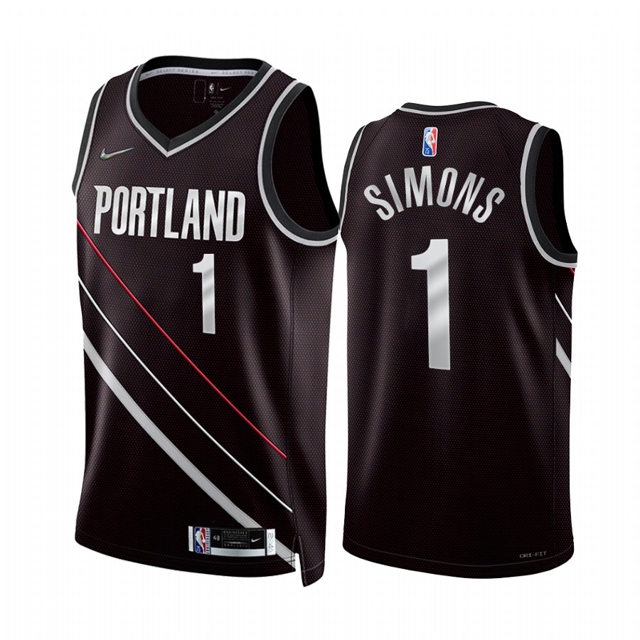 Anfernee Simons Select Series Portland Trail Blazers #1 Black Jersey Diamond Badge