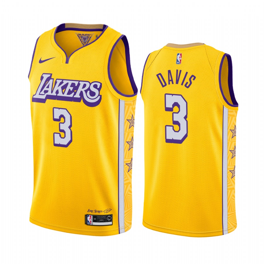 Anthony Davis Los Angeles Lakers City Edition Yellow Jersey