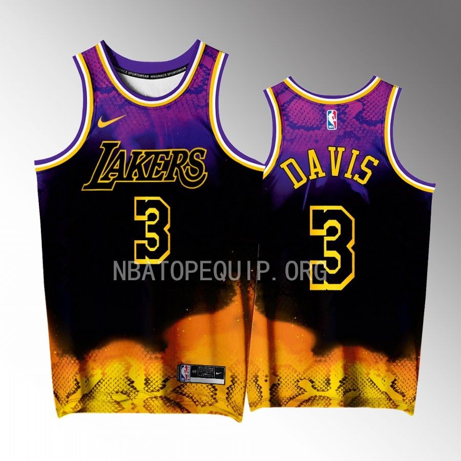 Anthony Davis Los Angeles Lakers Black #3 Jersey Mamba Special Edition