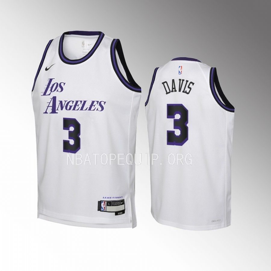 Anthony Davis Los Angeles Lakers Youth White City Edition Jersey Swingman