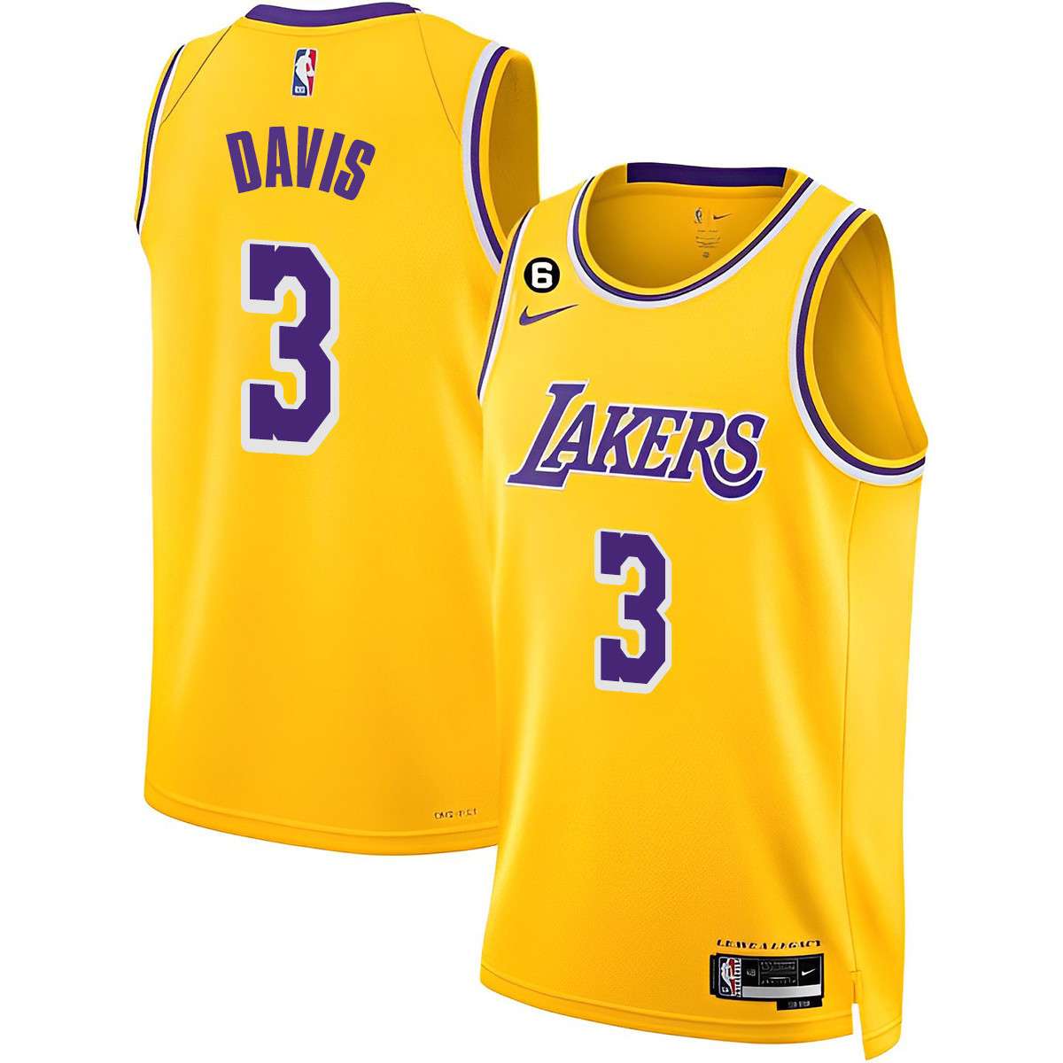 Anthony Davis Men's Los Angeles Lakers Collection Gold Jersey - All Stitched