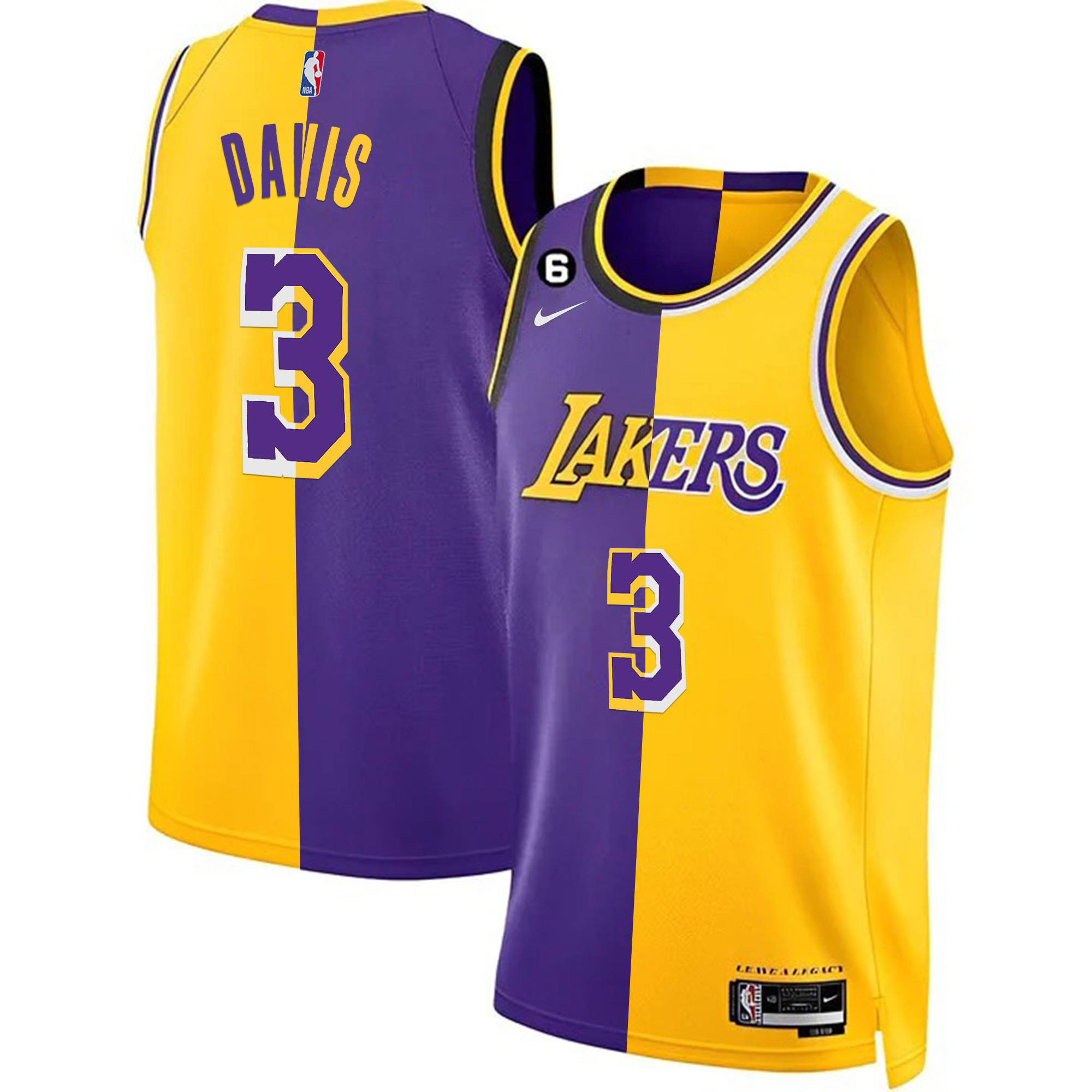 Anthony Davis Men's Los Angeles Lakers Collection Split Jersey - All Stitched