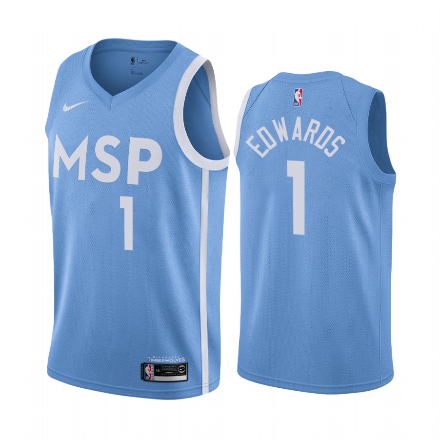 Anthony Edwards Minnesota Timberwolves Blue City Jersey