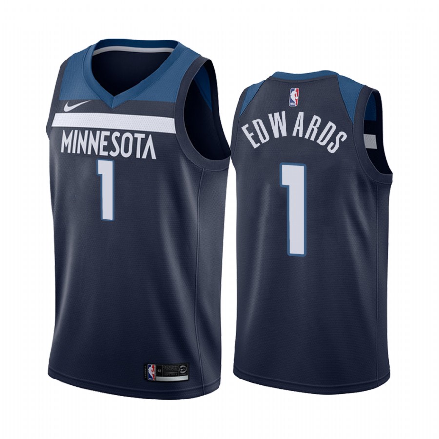 Anthony Edwards Minnesota Timberwolves Navy Icon Jersey