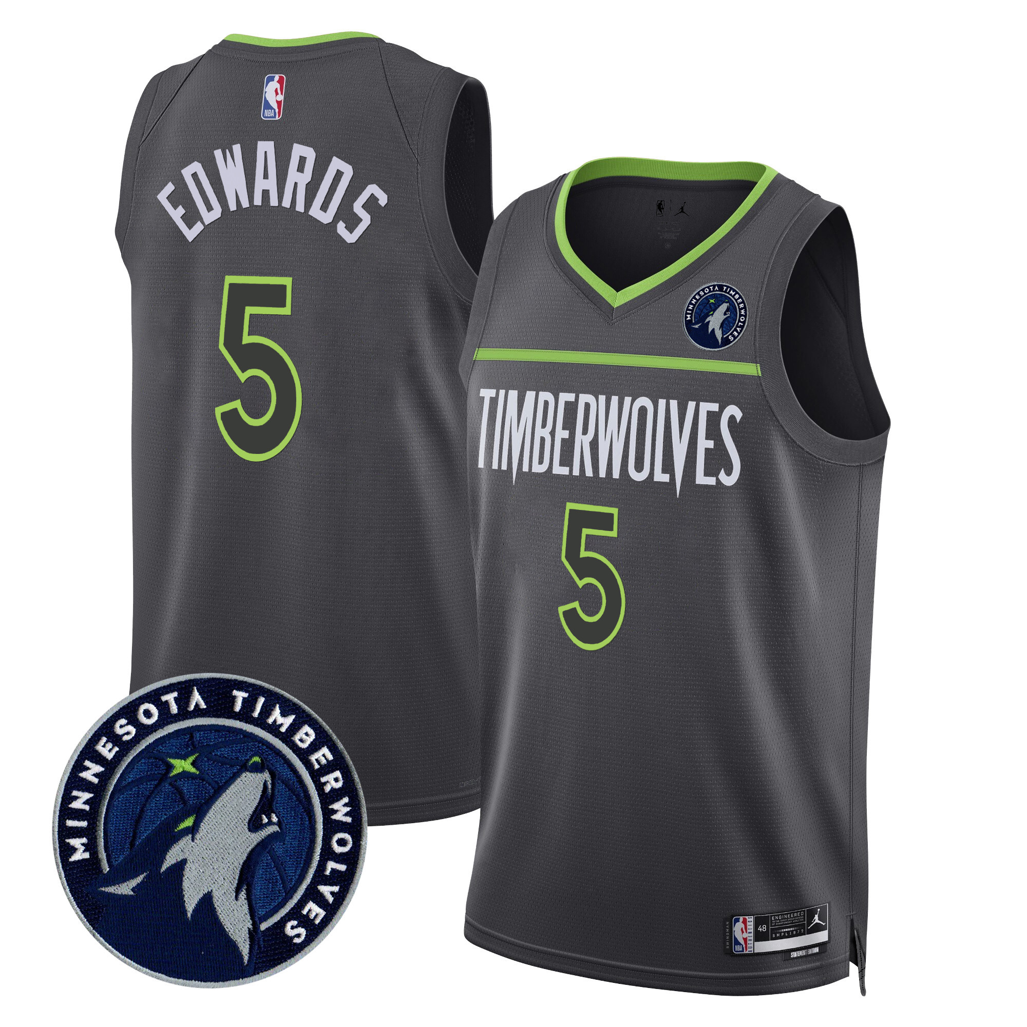 Anthony Edwards Men's Minnesota Timberwolves Swingman V2 Statement Jersey - All Stitched
