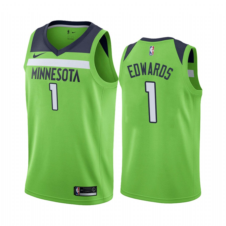 Anthony Edwards Minnesota Timberwolves Green Statement Jersey Draft