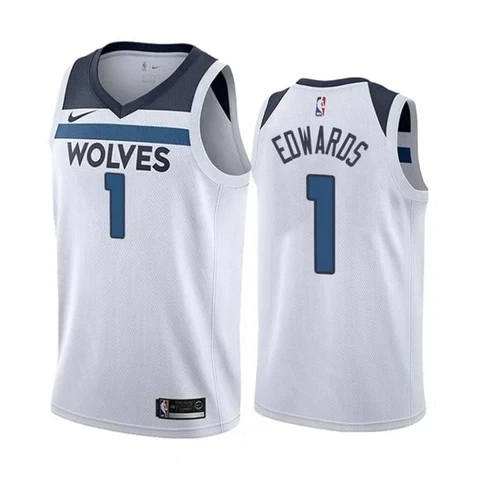Anthony Edwards Minnesota Timberwolves Collection White Jersey - All Stitched
