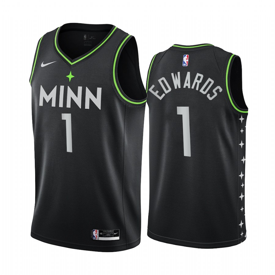 Anthony Edwards Minnesota Timberwolves Navy City Jersey New Uniform
